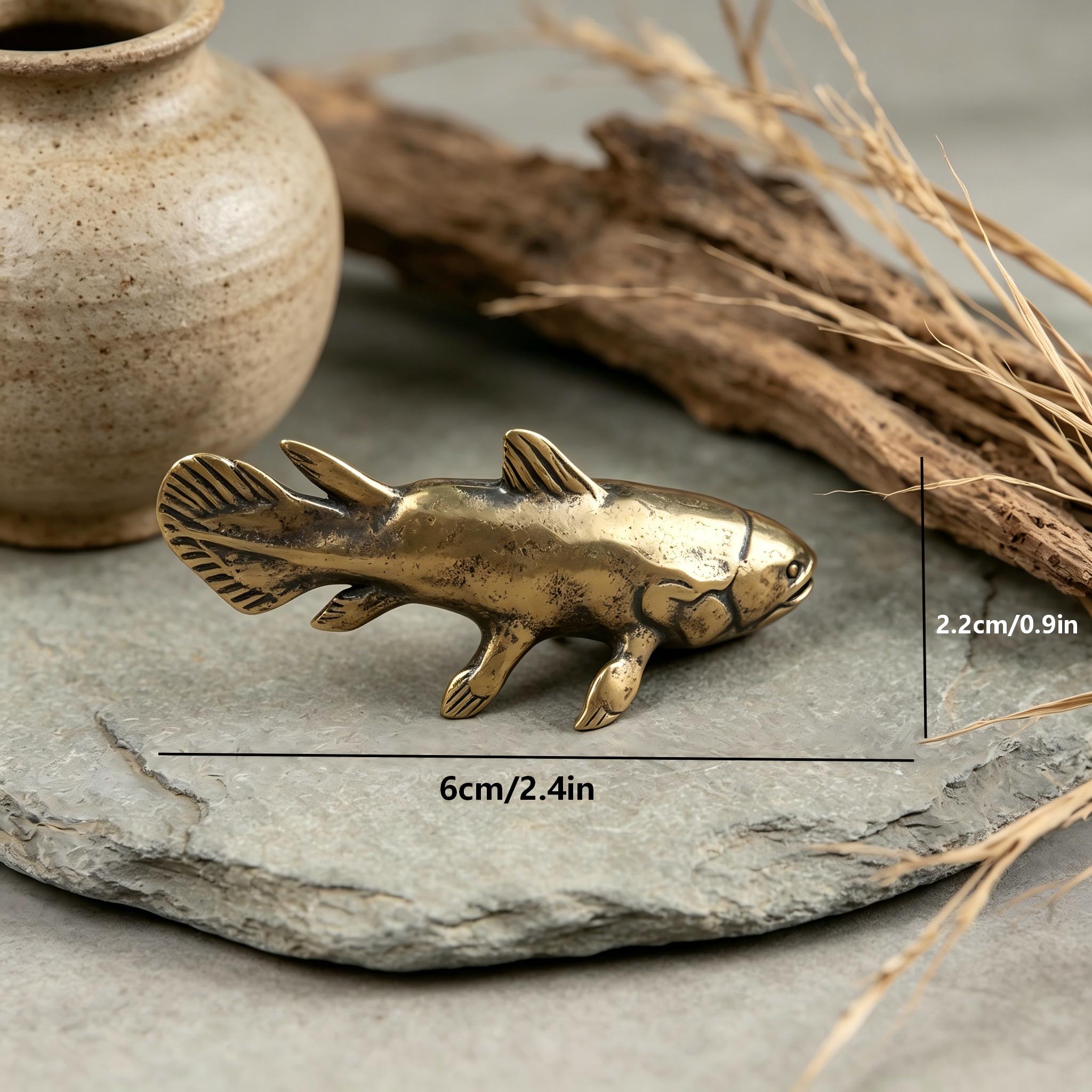 Handmade Mini Bronze Fish Statue — Copper figurine image 2