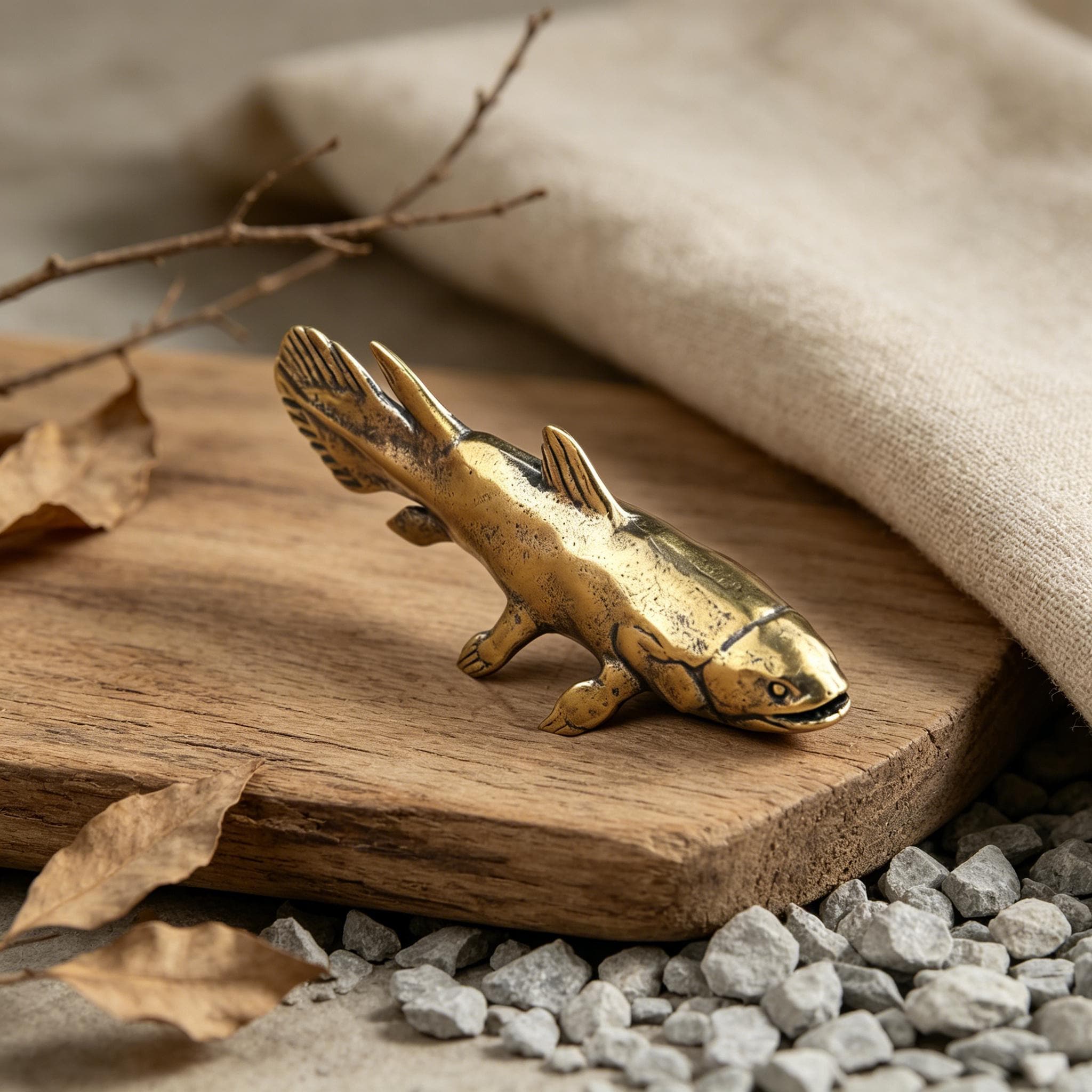 Handmade Mini Bronze Fish Statue — Copper figurine image 4