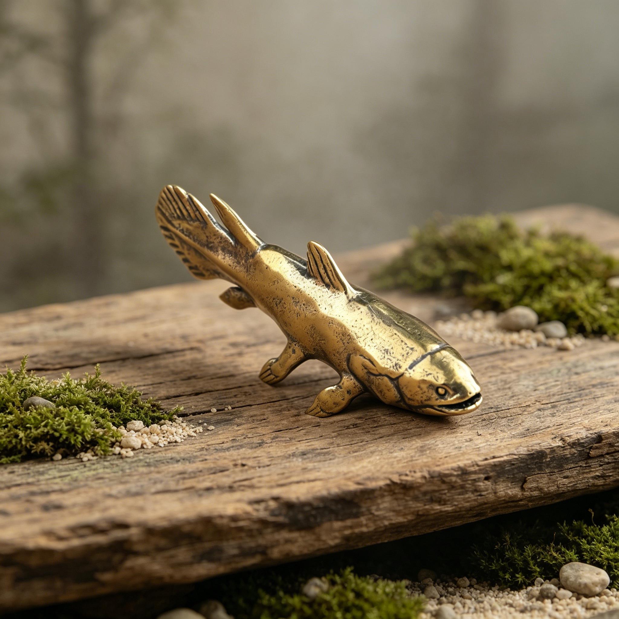 Handmade Mini Bronze Fish Statue — Copper figurine image 7