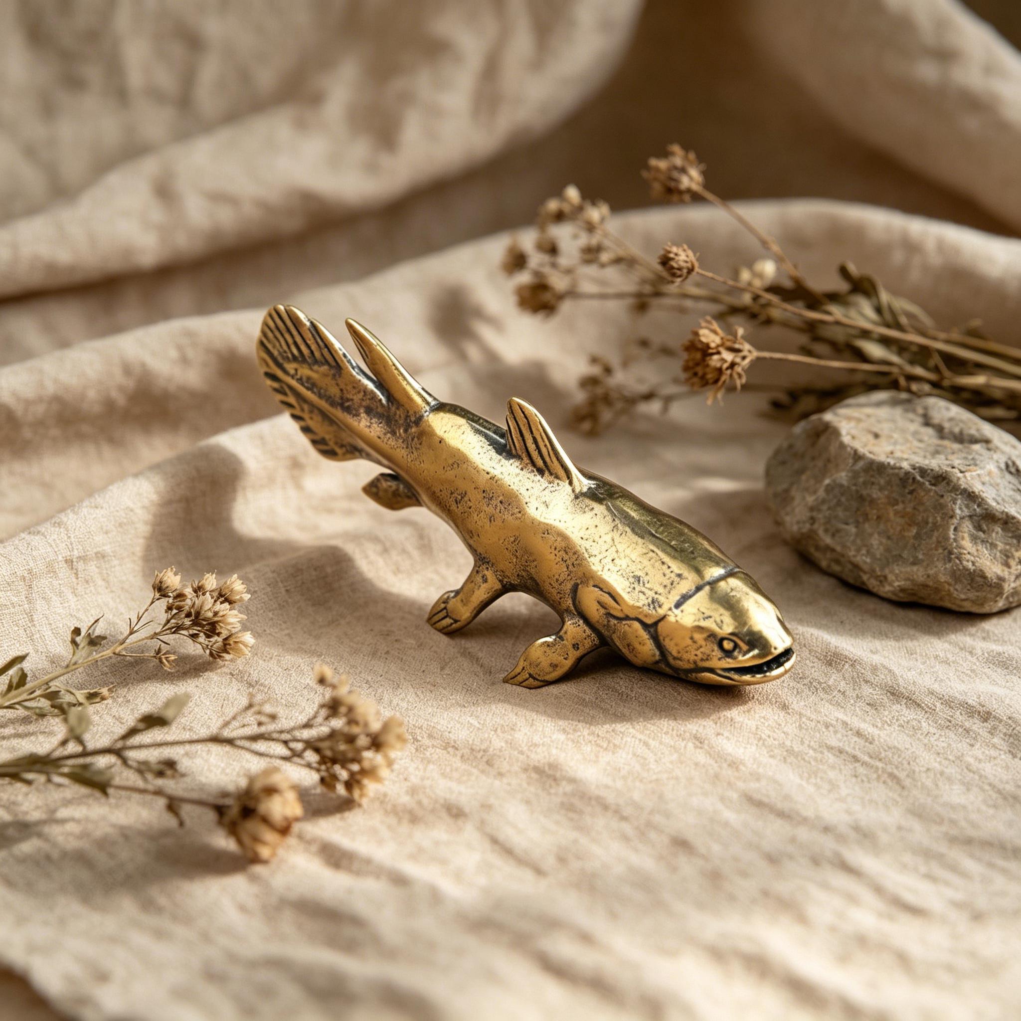 Handmade Mini Bronze Fish Statue — Copper figurine image 8