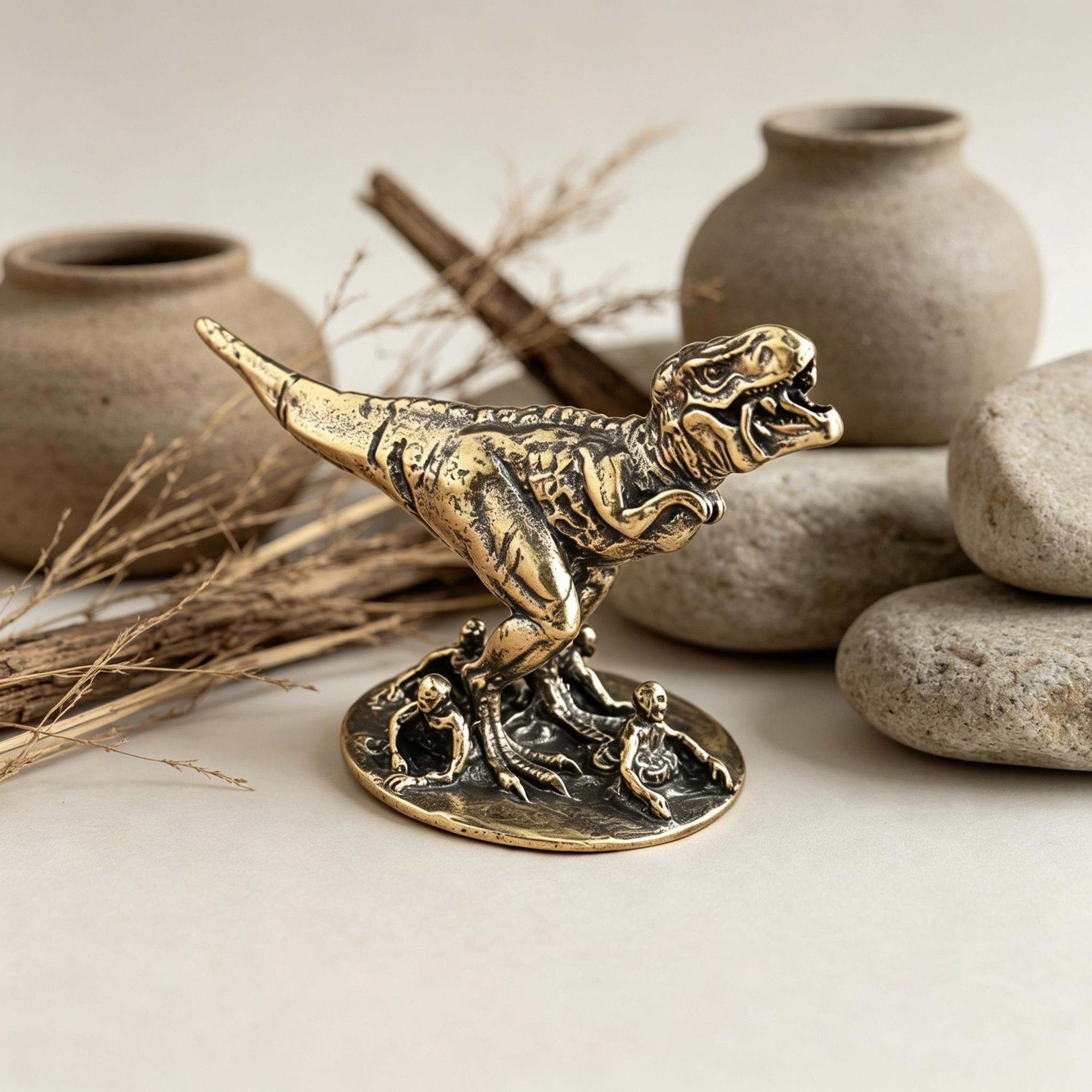 Mini Handmade Copper Dinosaur Statue — Copper figurine image 1