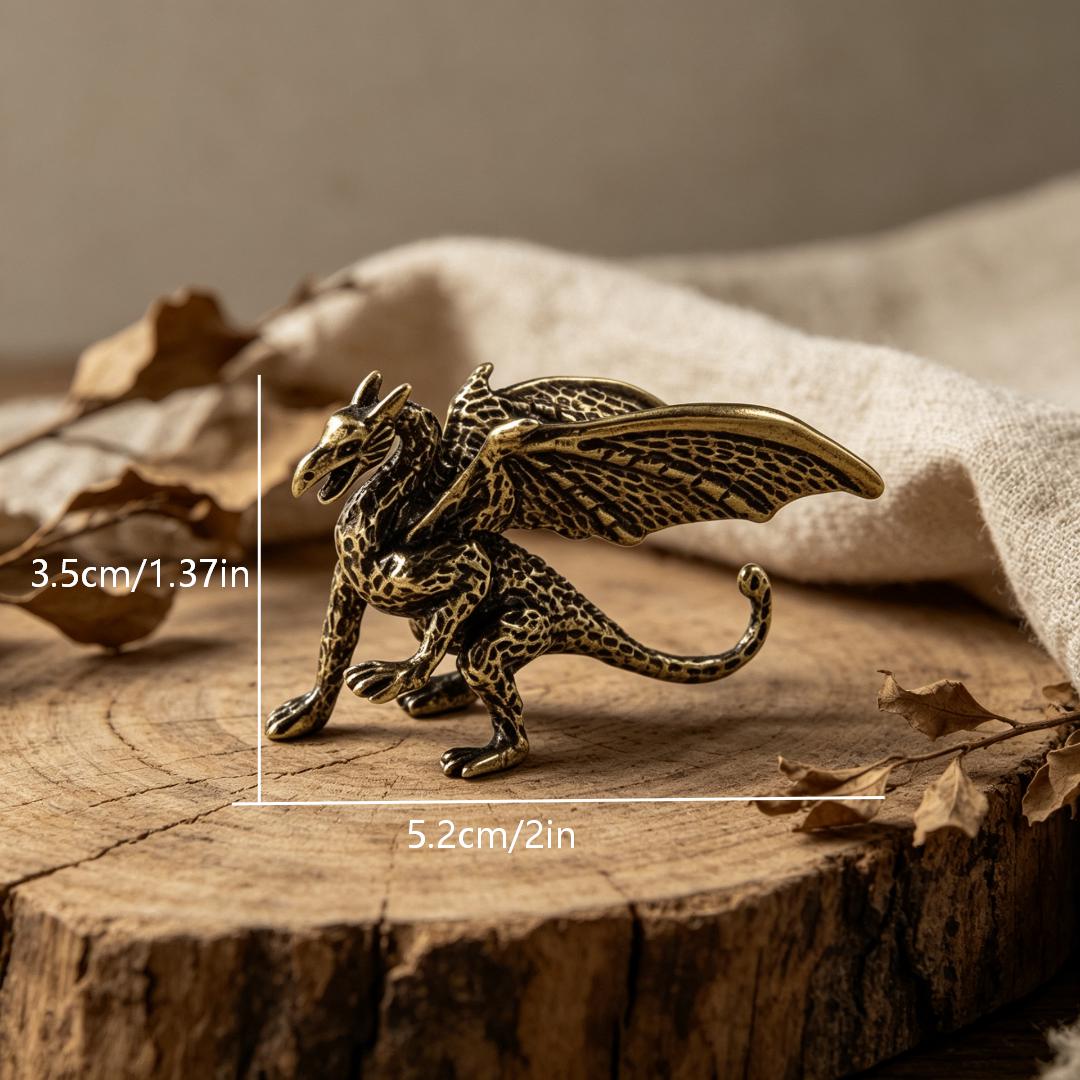 Mini Handmade Bronze Pterosaur Statue — Copper figurine image 4