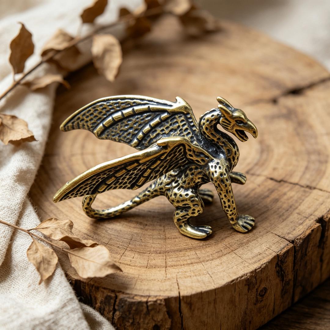 Mini Handmade Bronze Pterosaur Statue — Copper figurine image 5