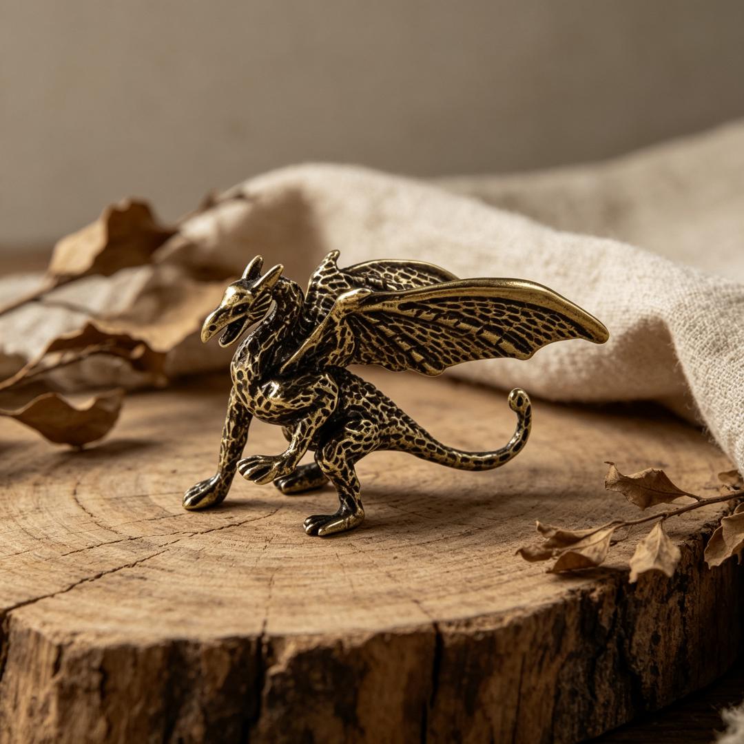 Mini Handmade Bronze Pterosaur Statue — Copper figurine image 6