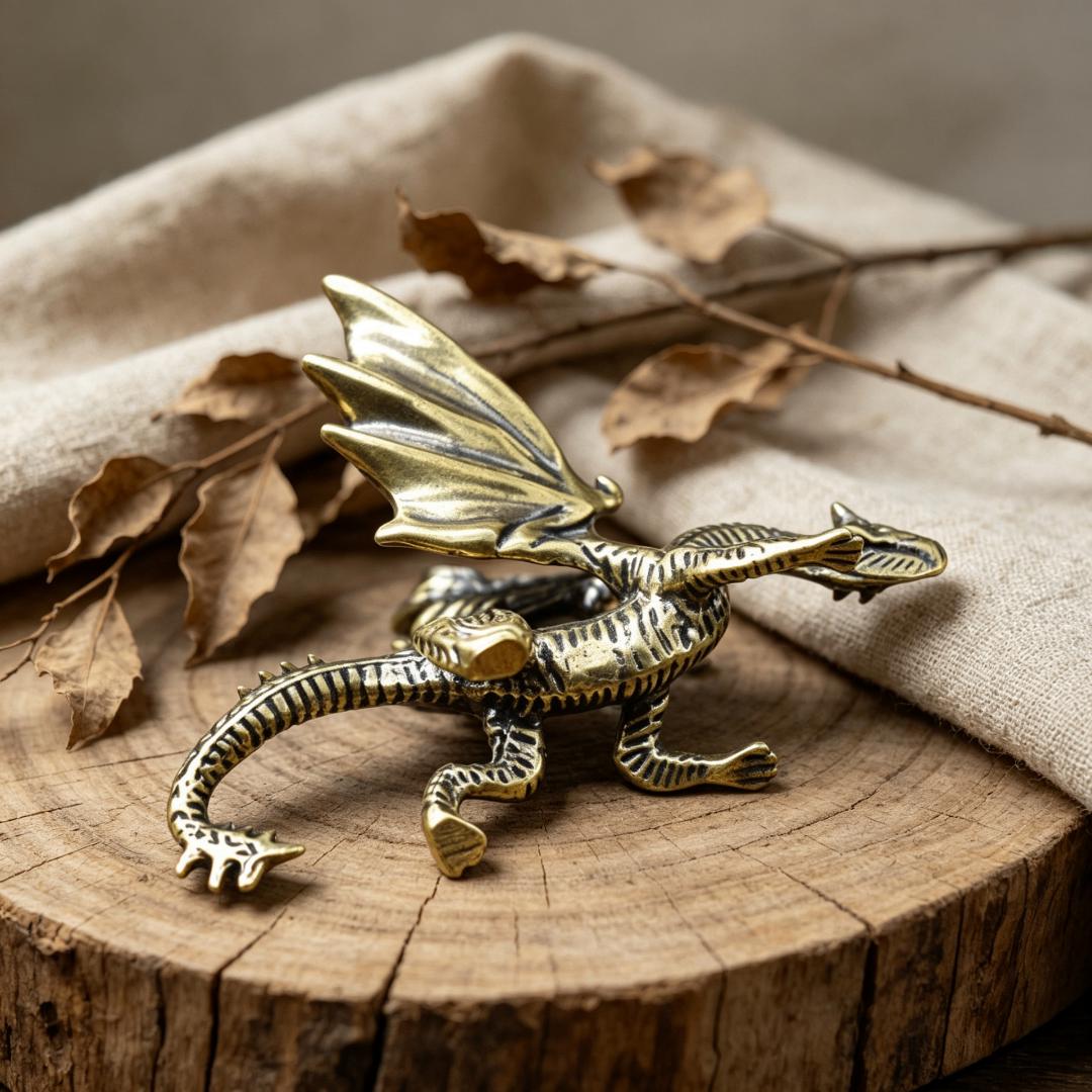 Mini Handmade Bronze Pterosaur Statue — Copper figurine image 8