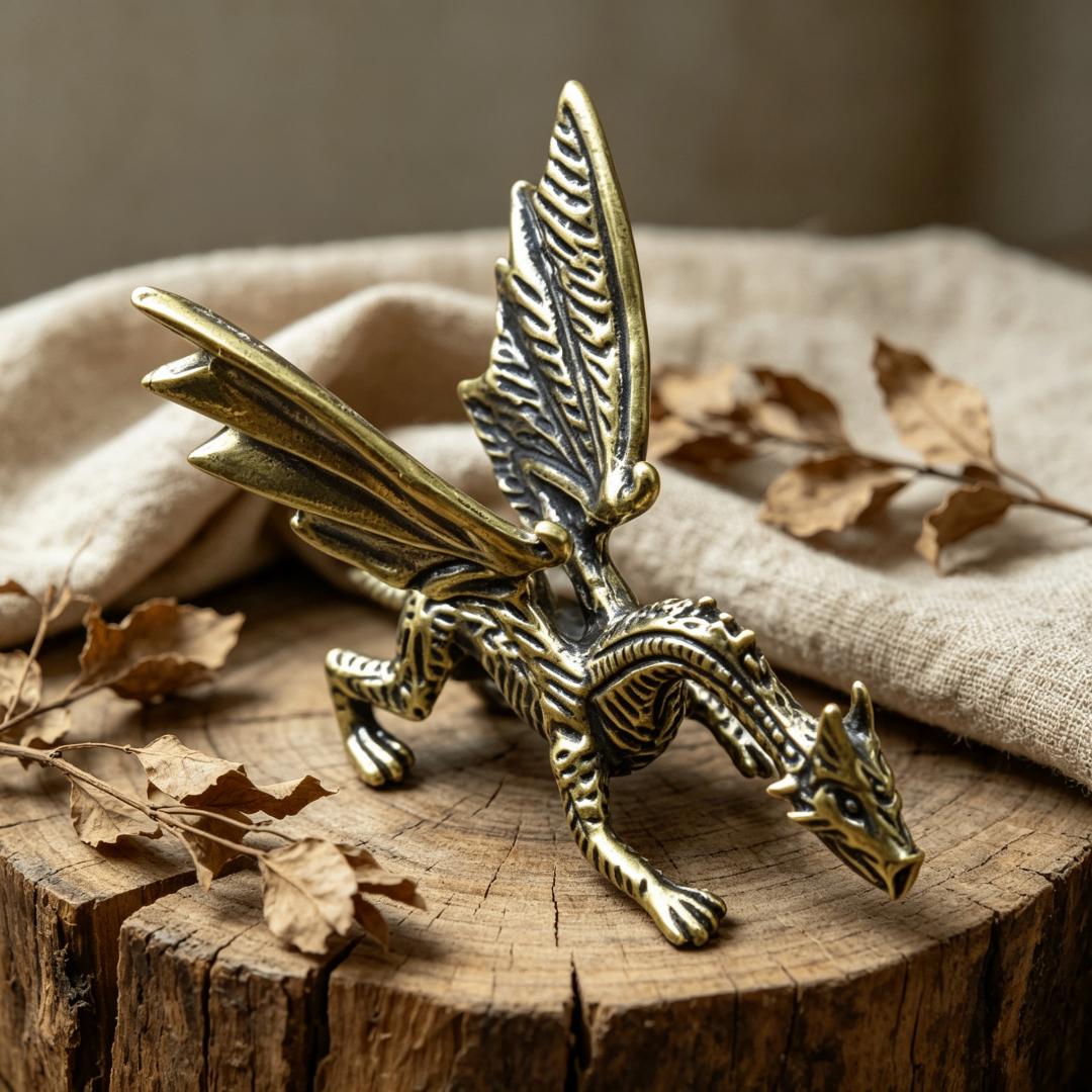 Mini Handmade Bronze Pterosaur Statue — Copper figurine image 9