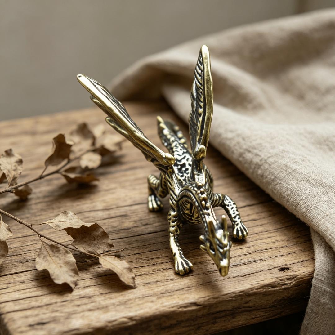 Mini Handmade Bronze Pterosaur Statue — Copper figurine image 11