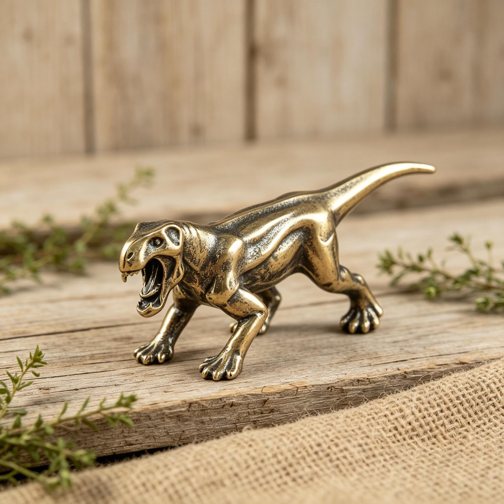 Solid Brass Smilodon Figurine — Copper figurine image 5