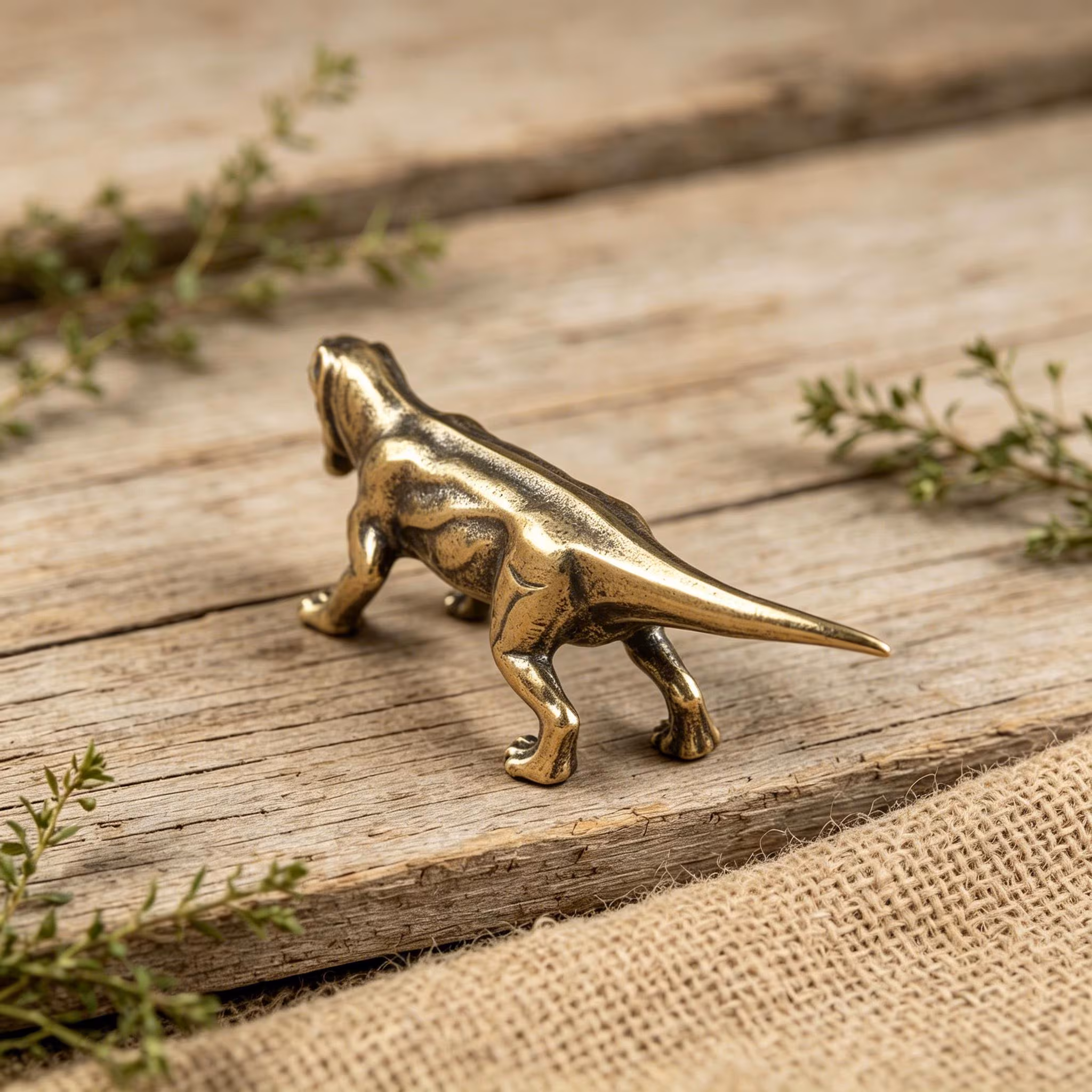 Solid Brass Smilodon Figurine — Copper figurine image 8