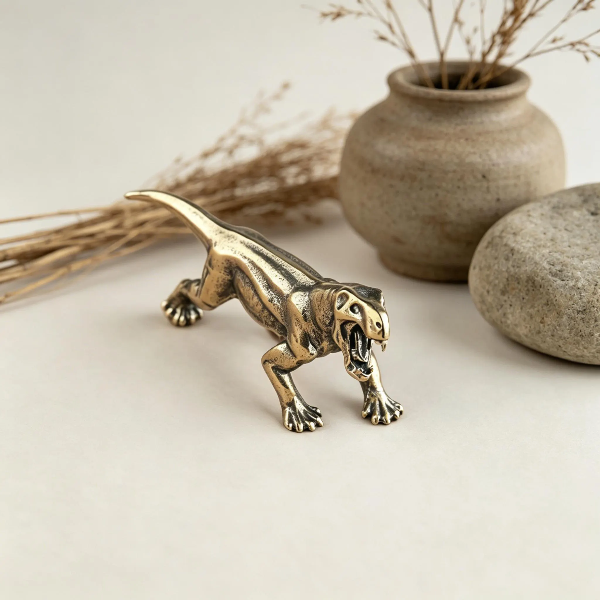 Solid Brass Smilodon Figurine — Copper figurine image 9
