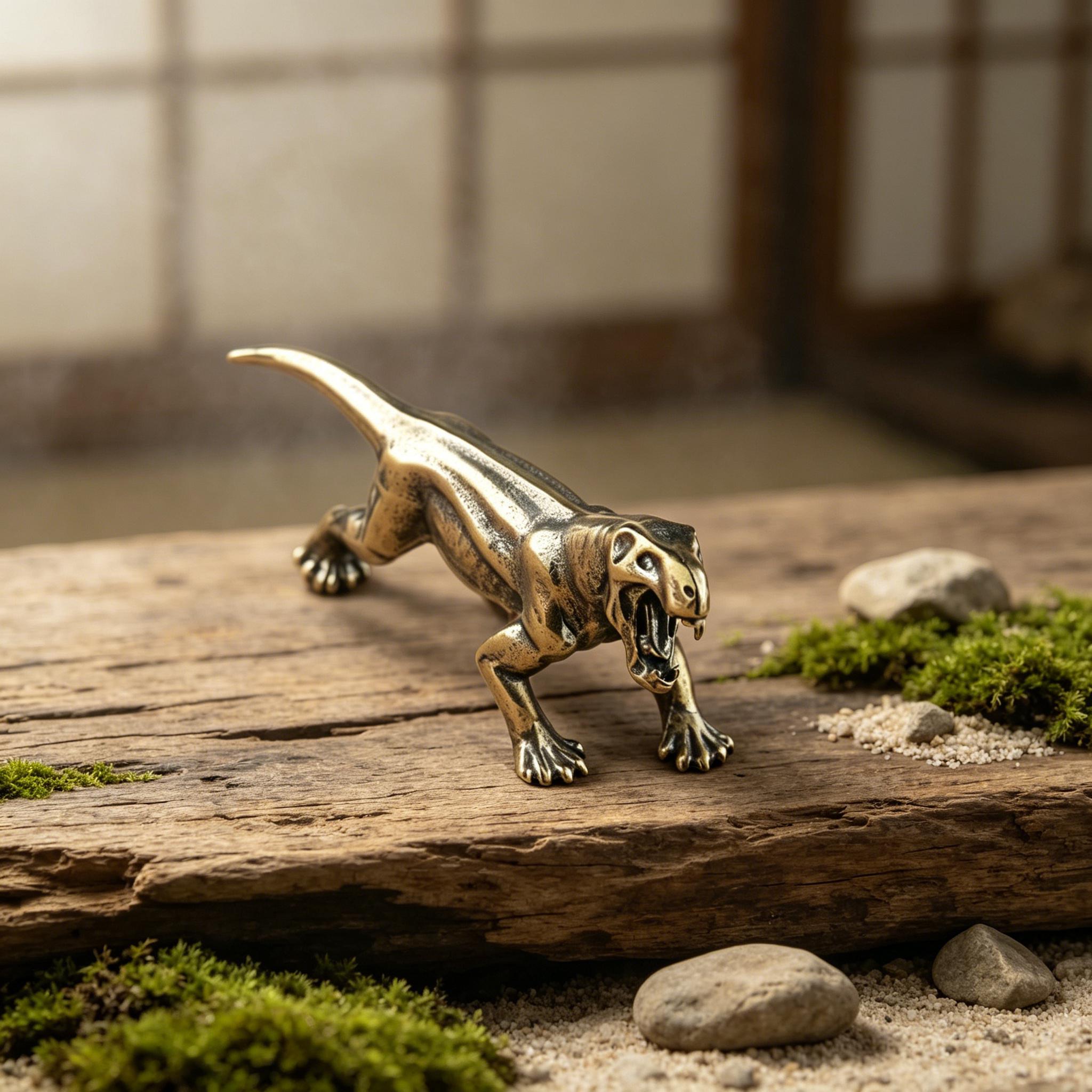 Solid Brass Smilodon Figurine — Copper figurine image 10