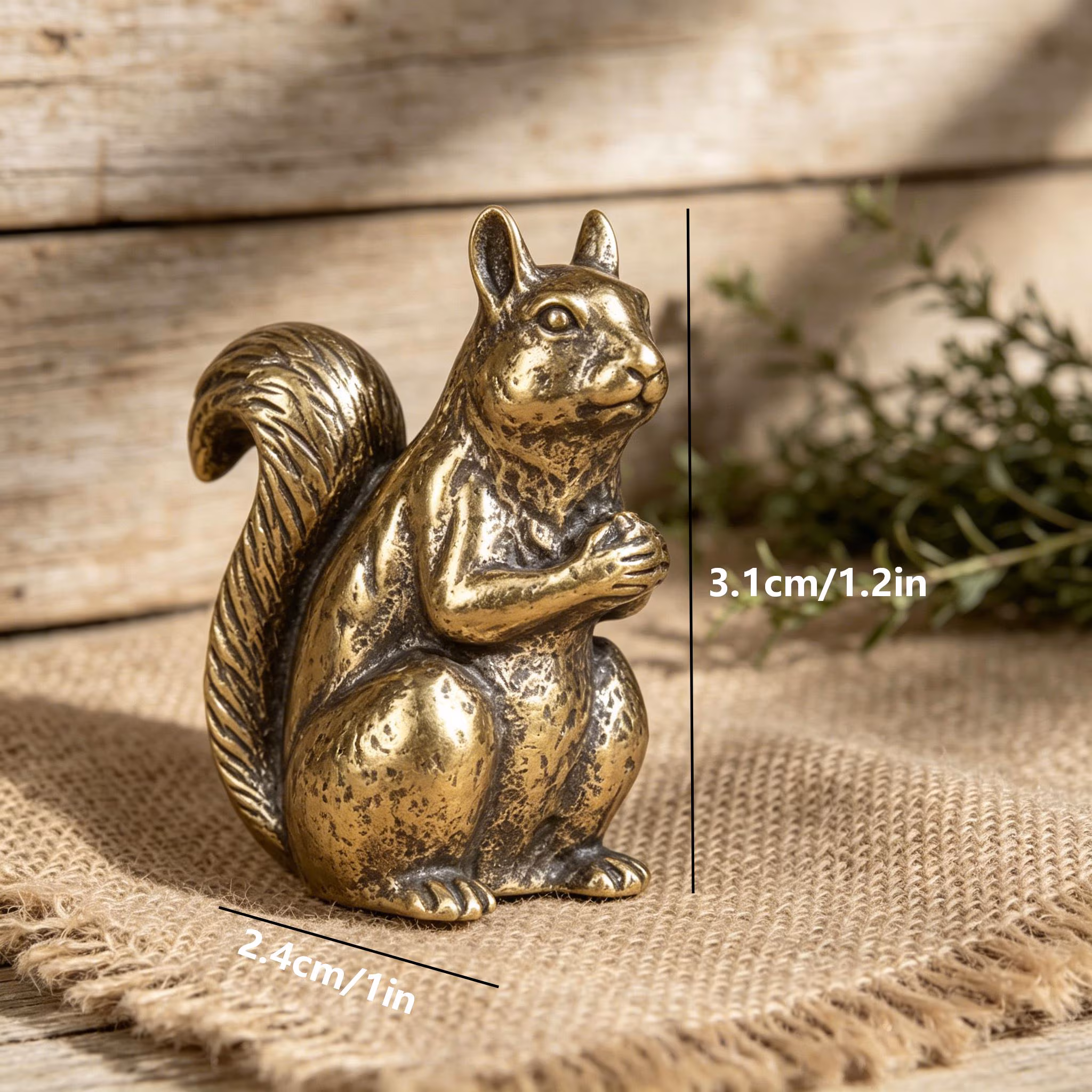 Handcrafted Brass Squirrel Figurine — Brass figurine image 2