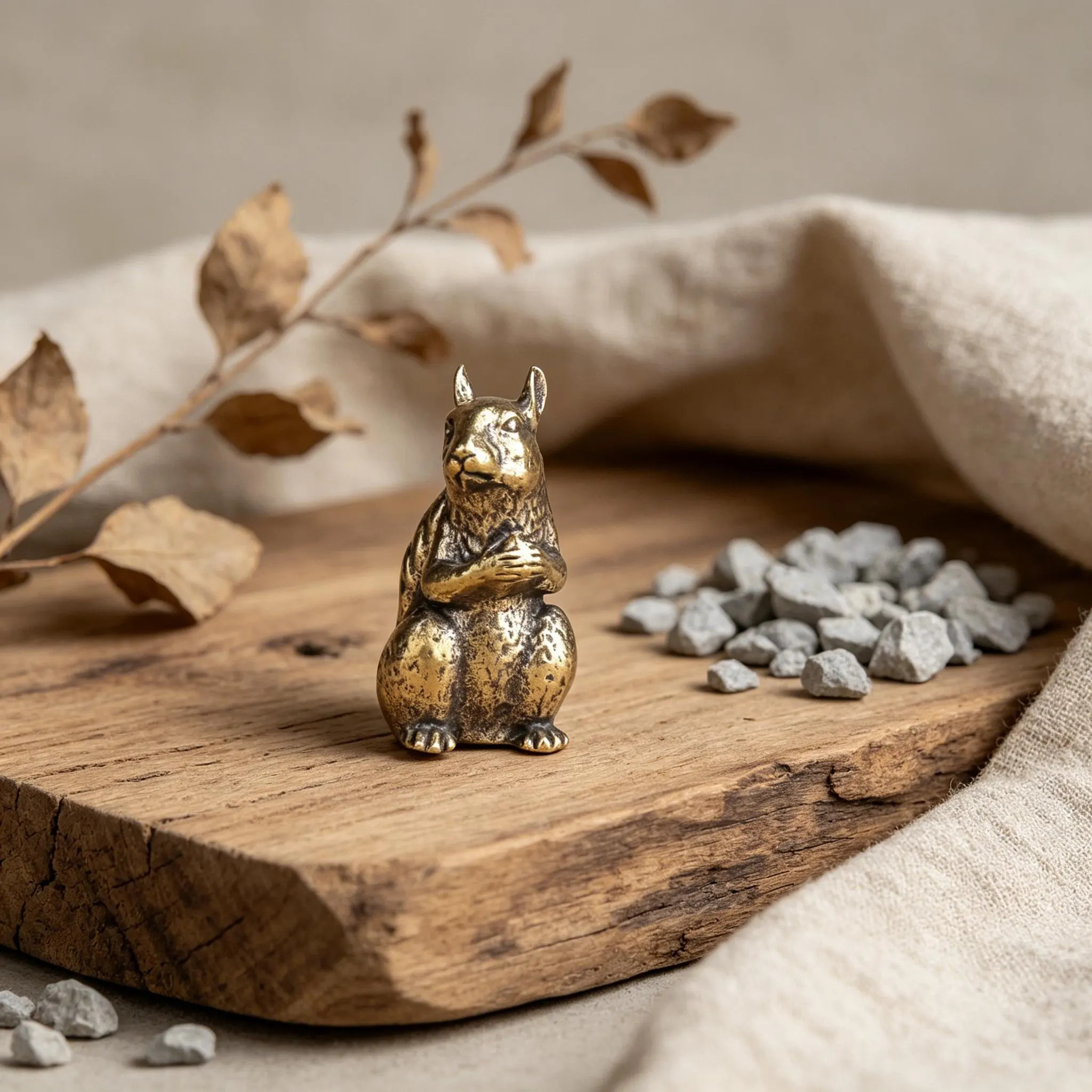 Handcrafted Brass Squirrel Figurine — Brass figurine image 5