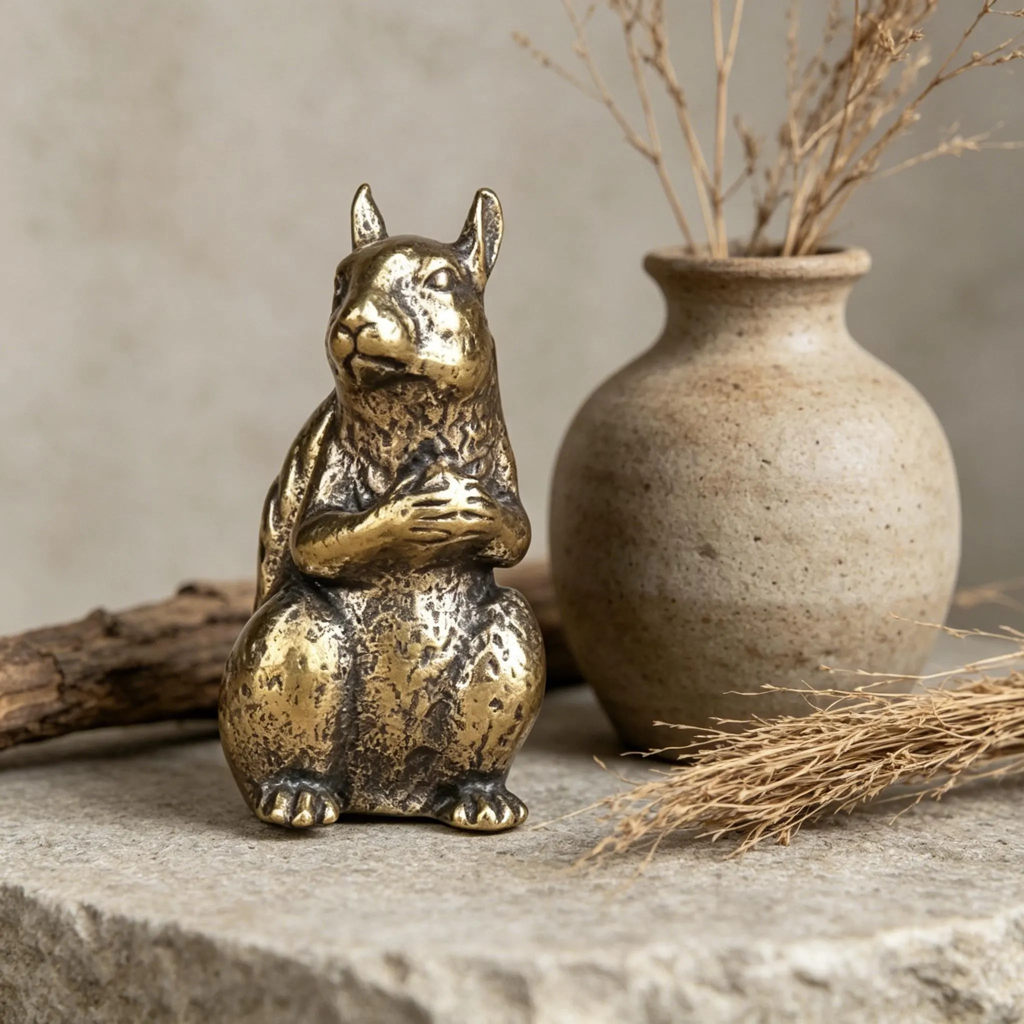 Handcrafted Brass Squirrel Figurine — Brass figurine image 7