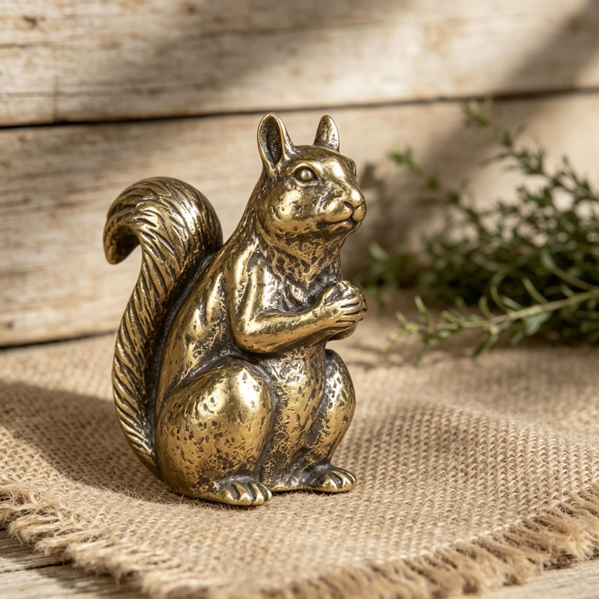 Handcrafted Brass Squirrel Figurine — Brass figurine image 9