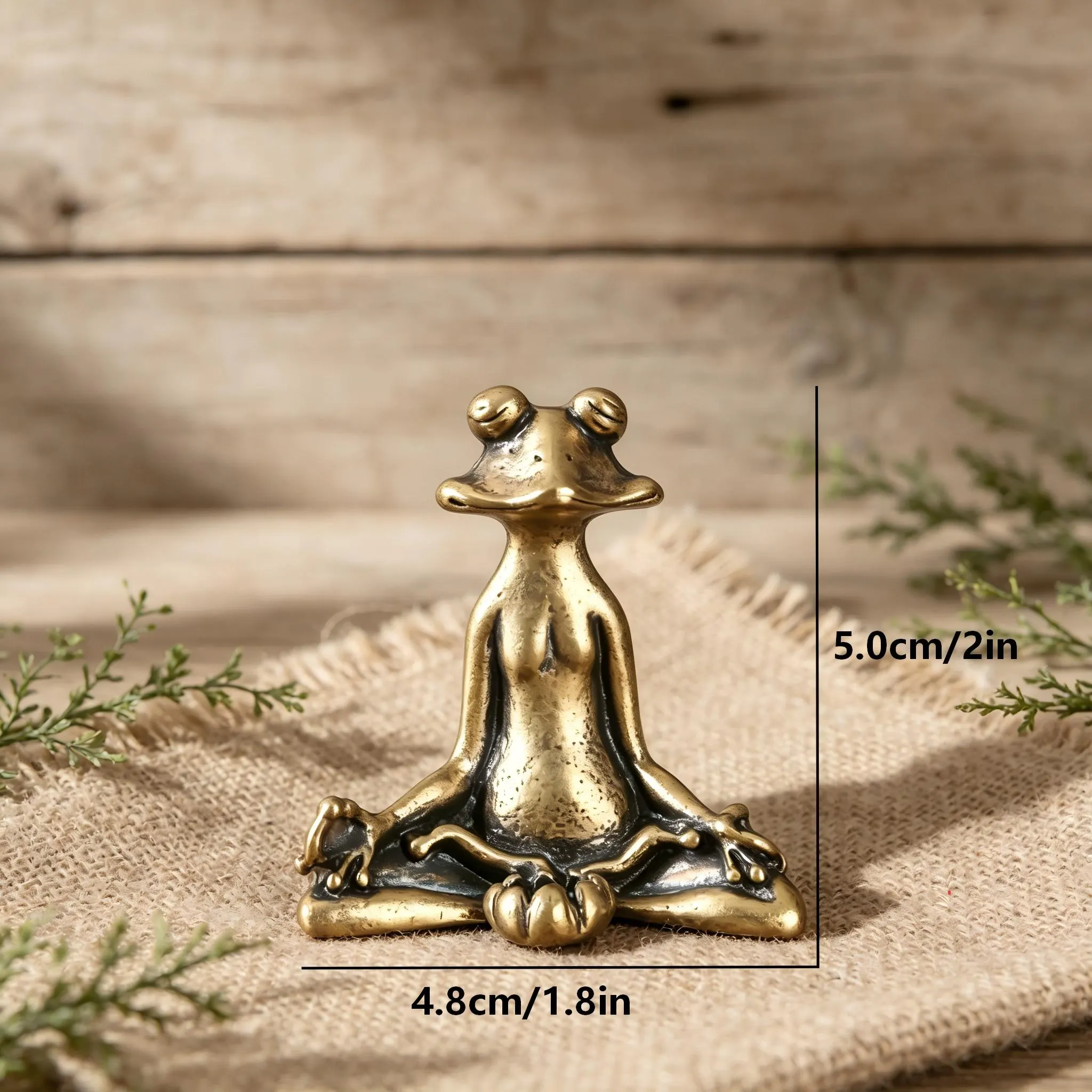 Handcrafted Brass Frog Figurine — Brass figurine image 3