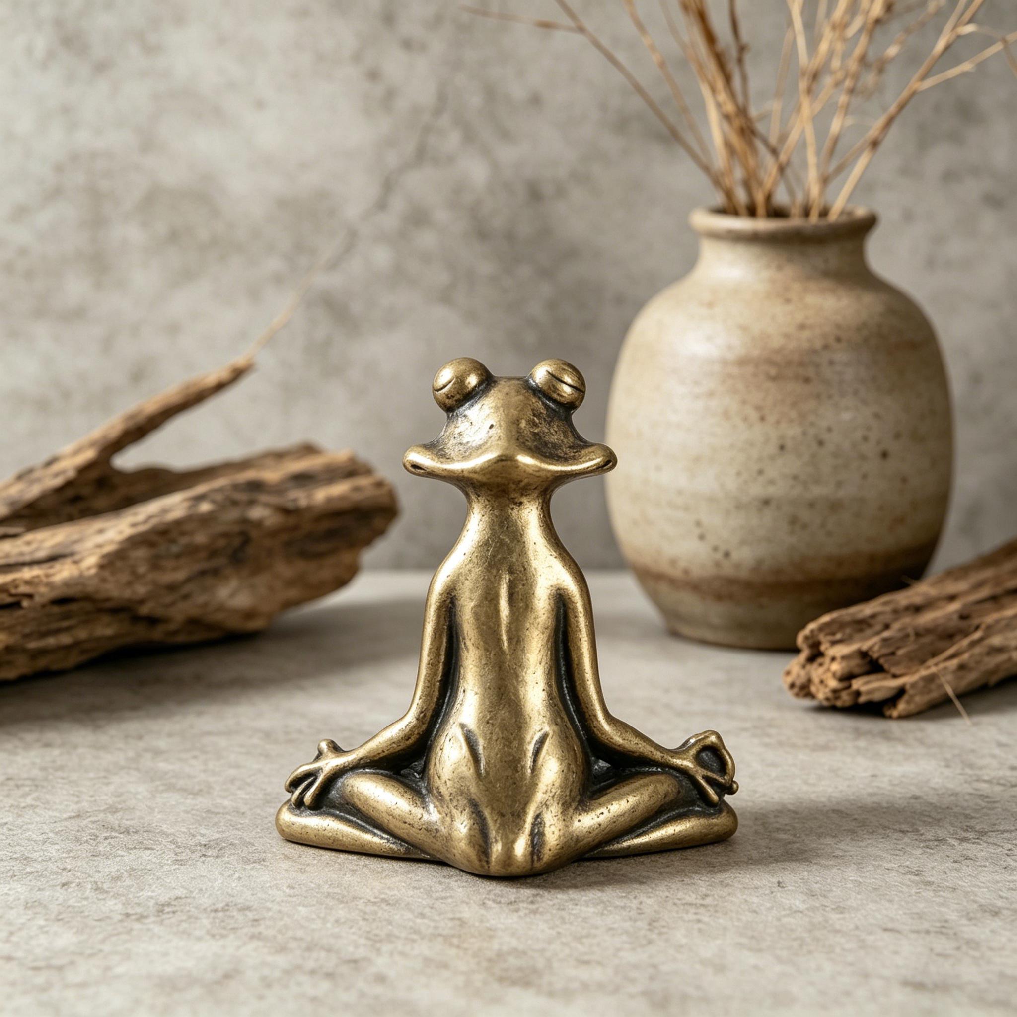 Handcrafted Brass Frog Figurine — Brass figurine image 4