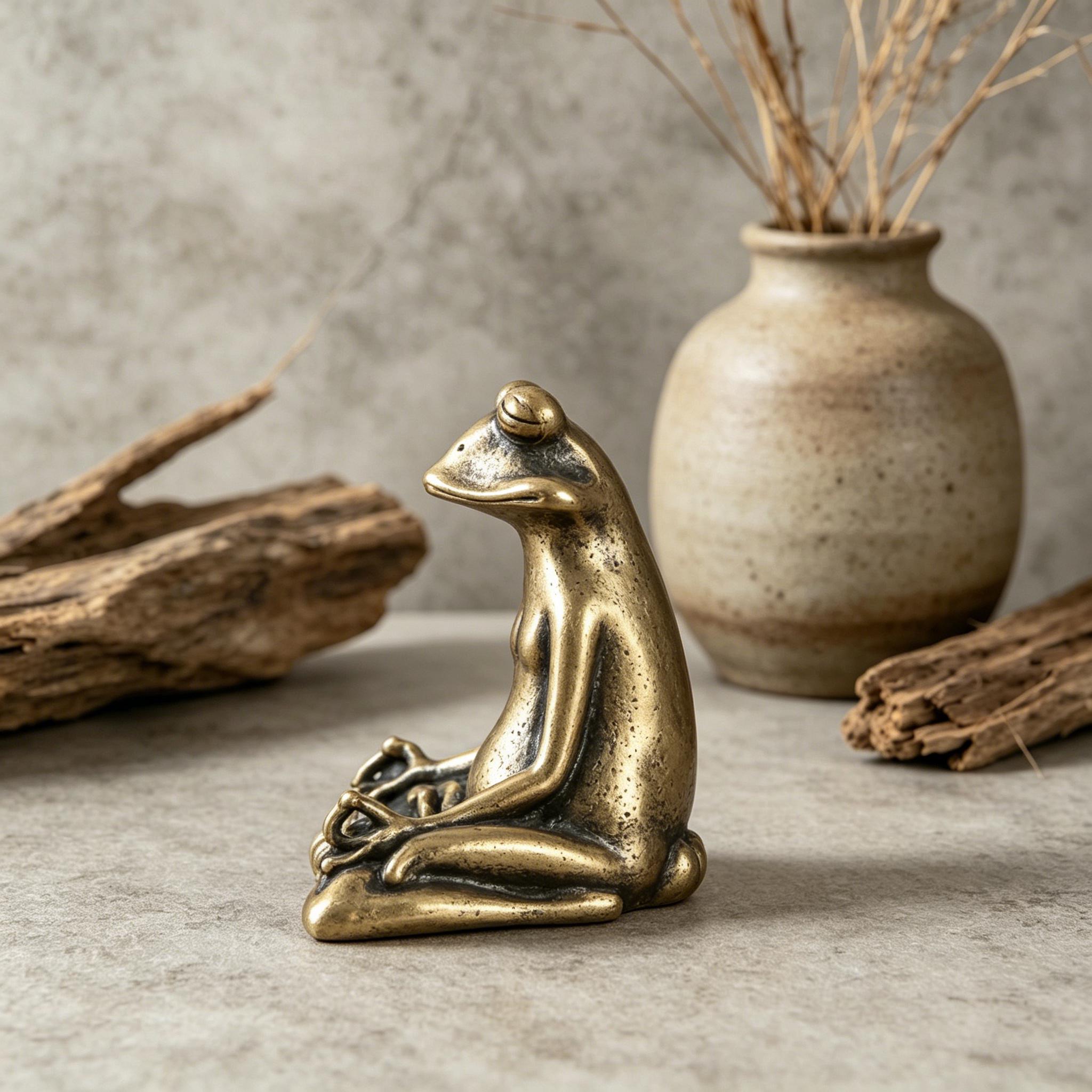 Handcrafted Brass Frog Figurine — Brass figurine image 5