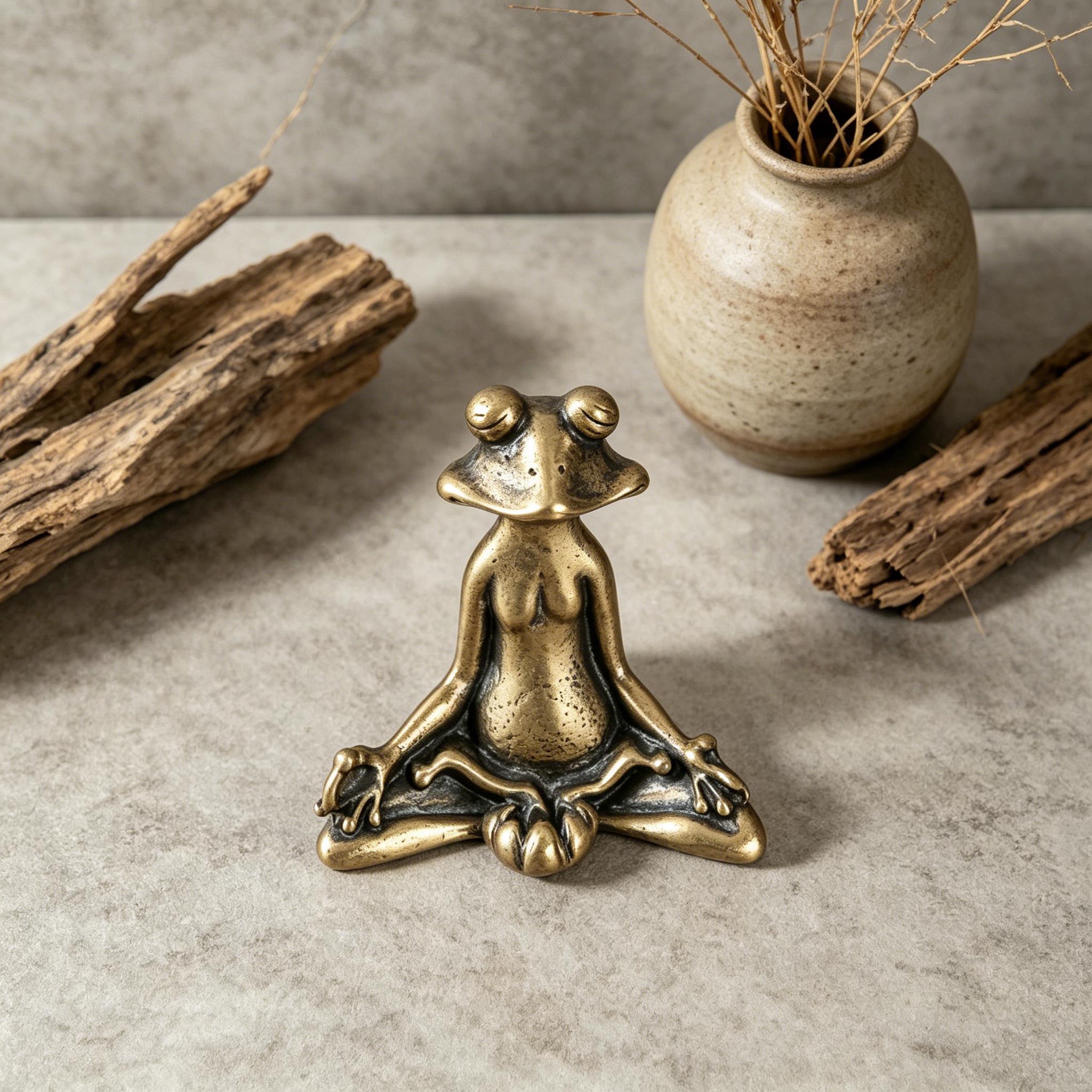 Handcrafted Brass Frog Figurine — Brass figurine image 6