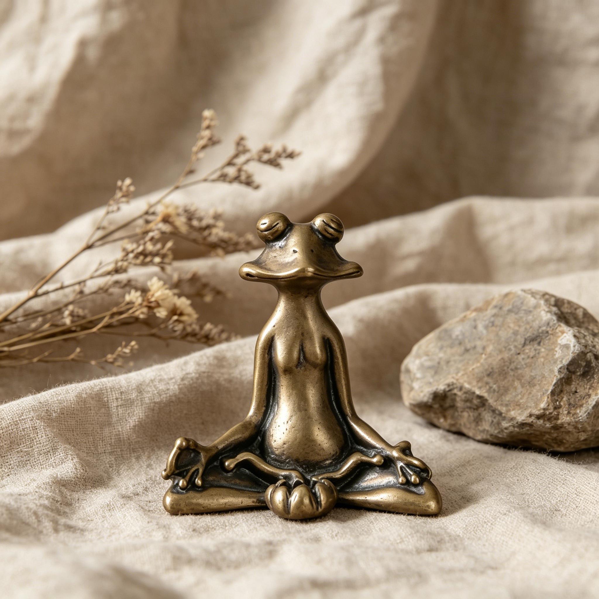 Handcrafted Brass Frog Figurine — Brass figurine image 7