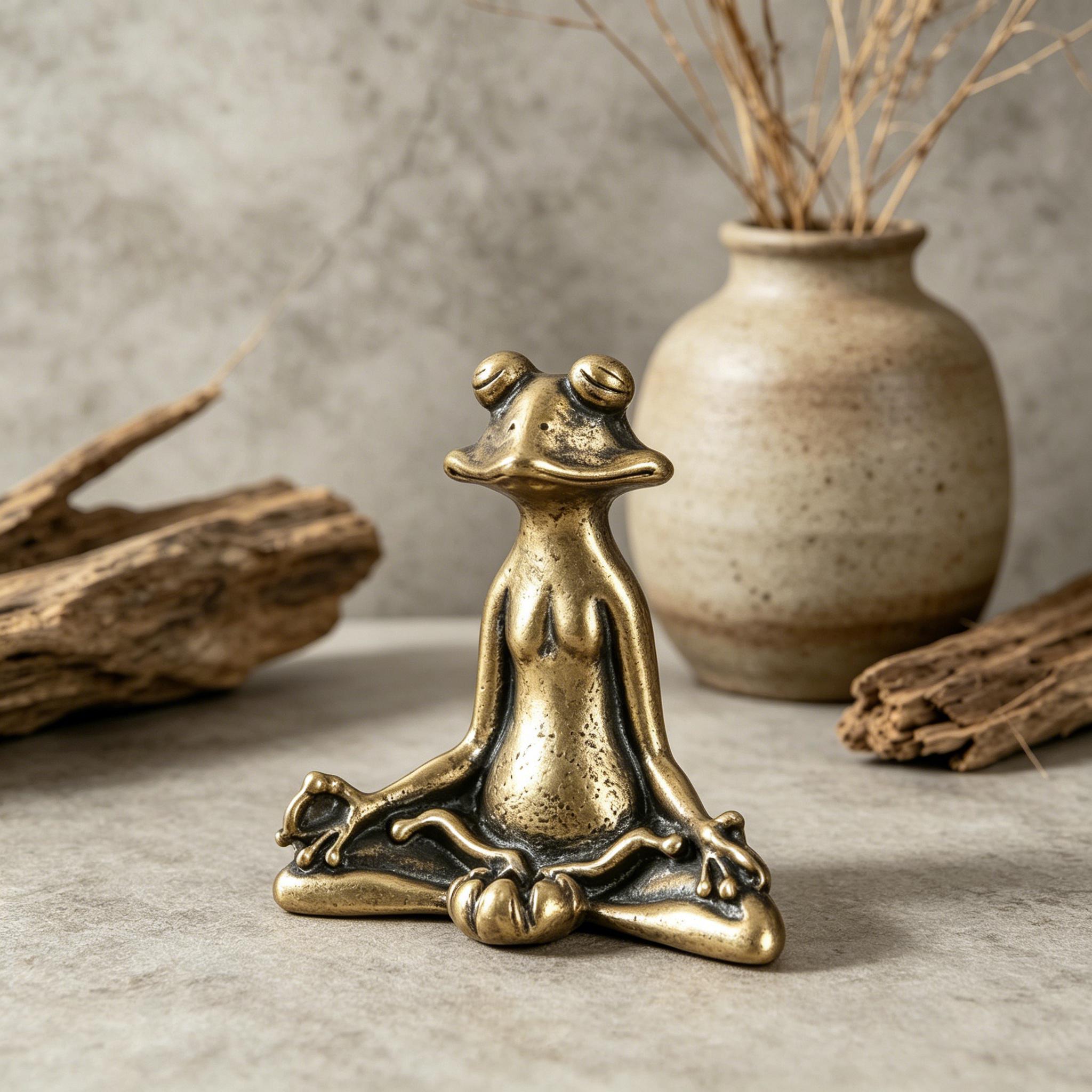 Handcrafted Brass Frog Figurine — Brass figurine image 8