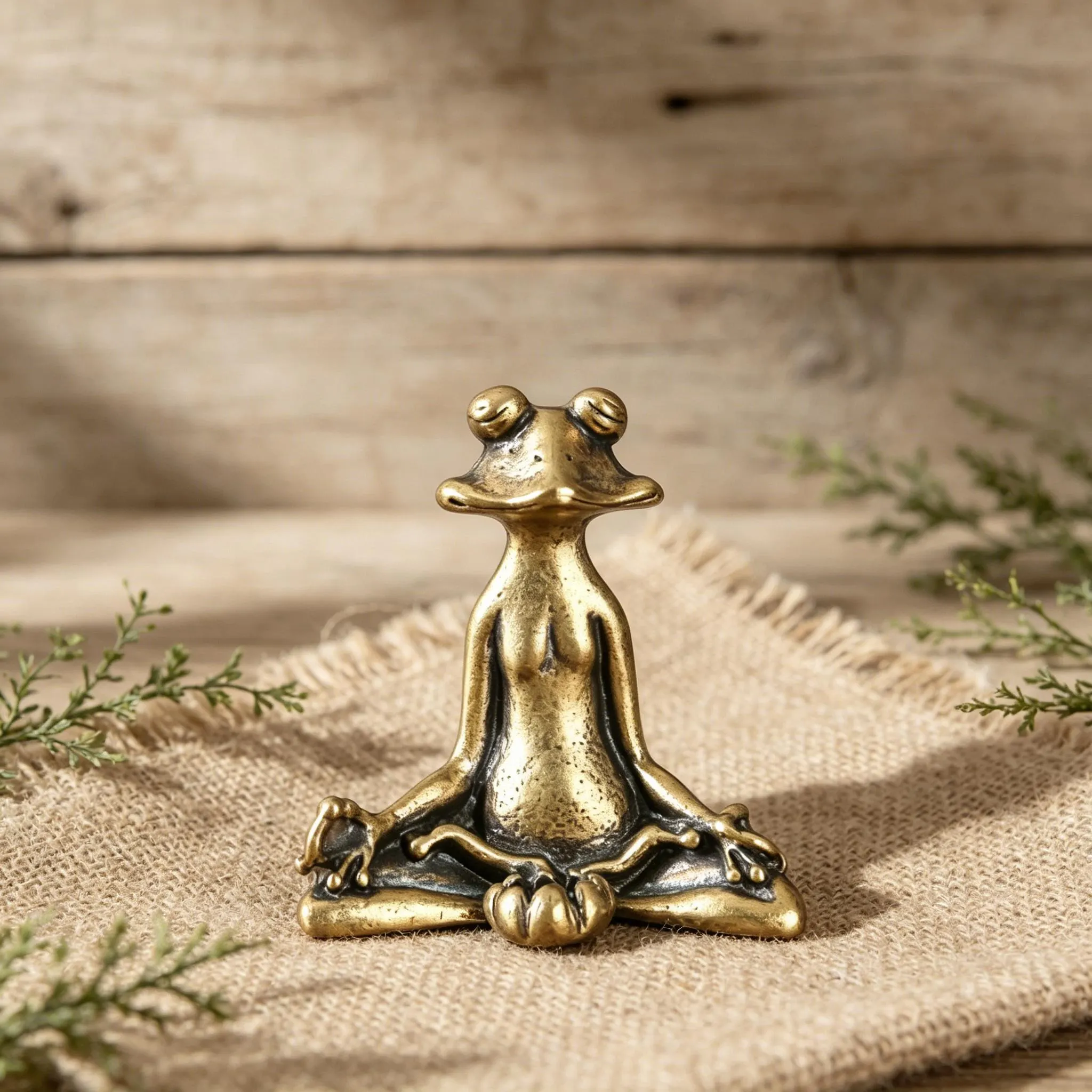 Handcrafted Brass Frog Figurine — Brass figurine image 11