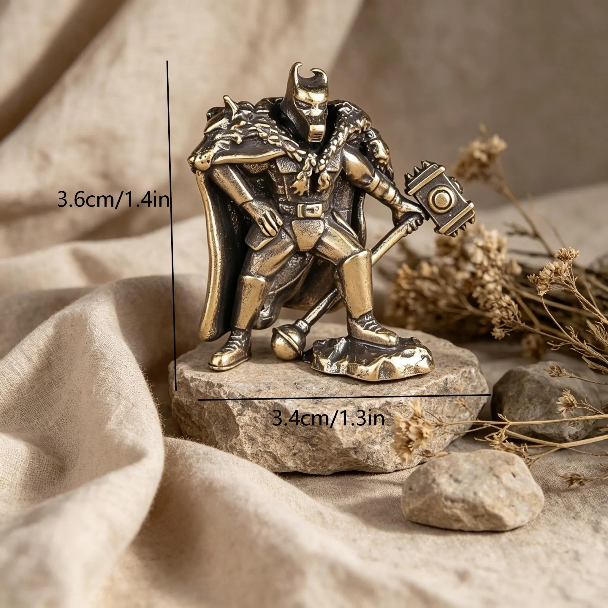 Handcrafted Brass Warrior Figurine — Brass figurine image 3