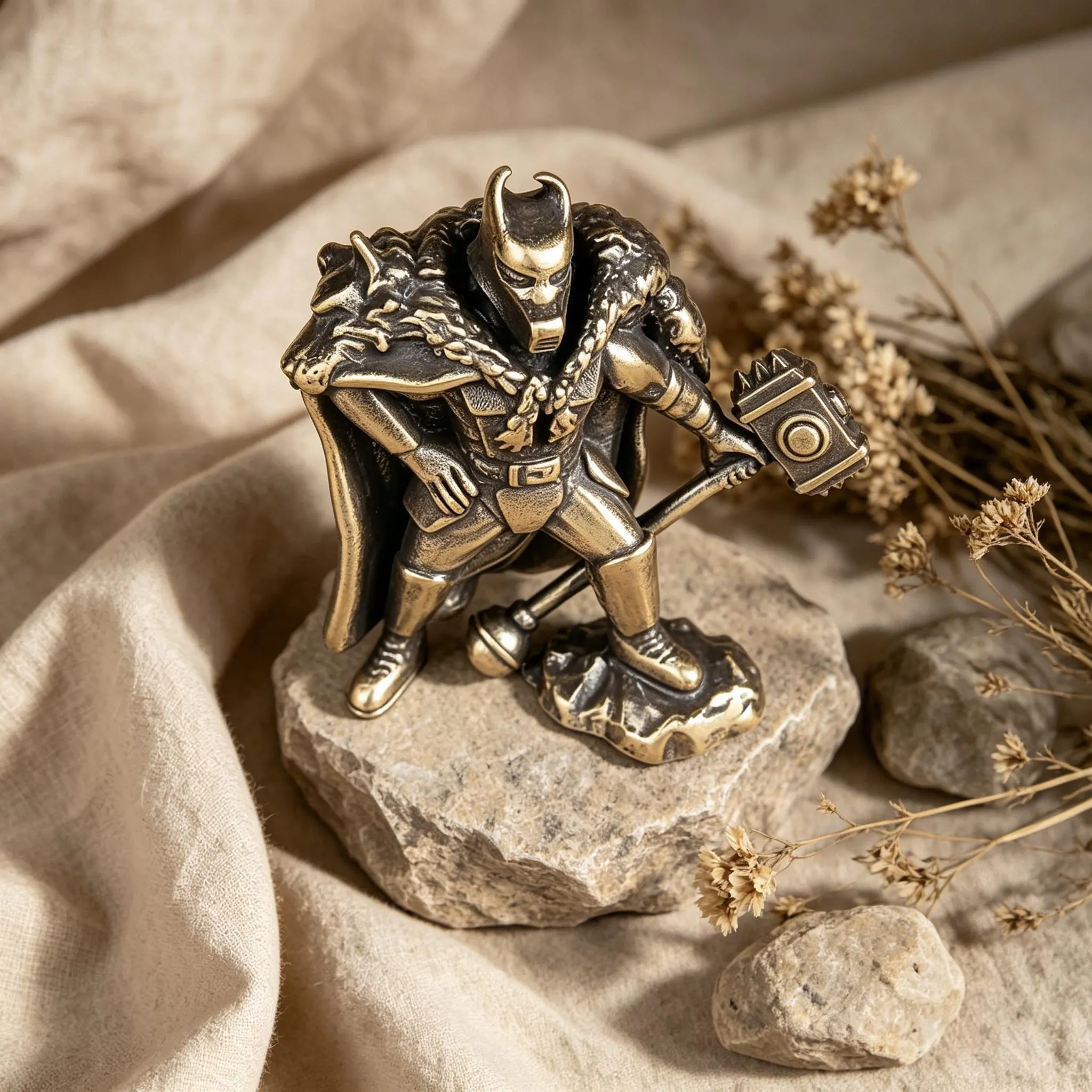 Handcrafted Brass Warrior Figurine — Brass figurine image 4