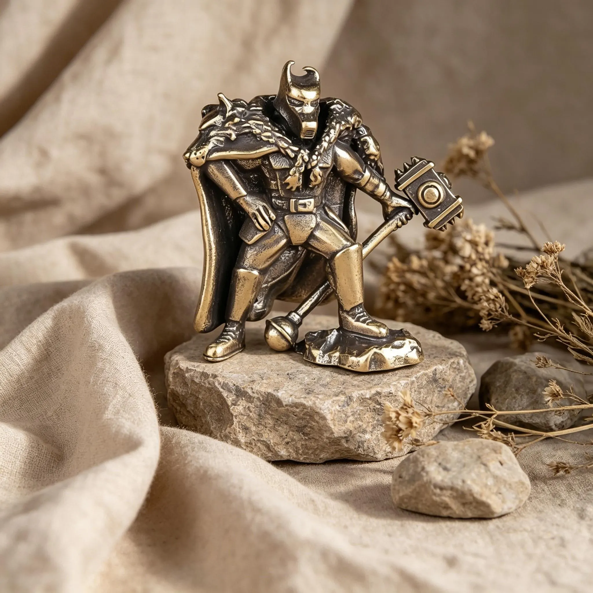 Handcrafted Brass Warrior Figurine — Brass figurine image 1