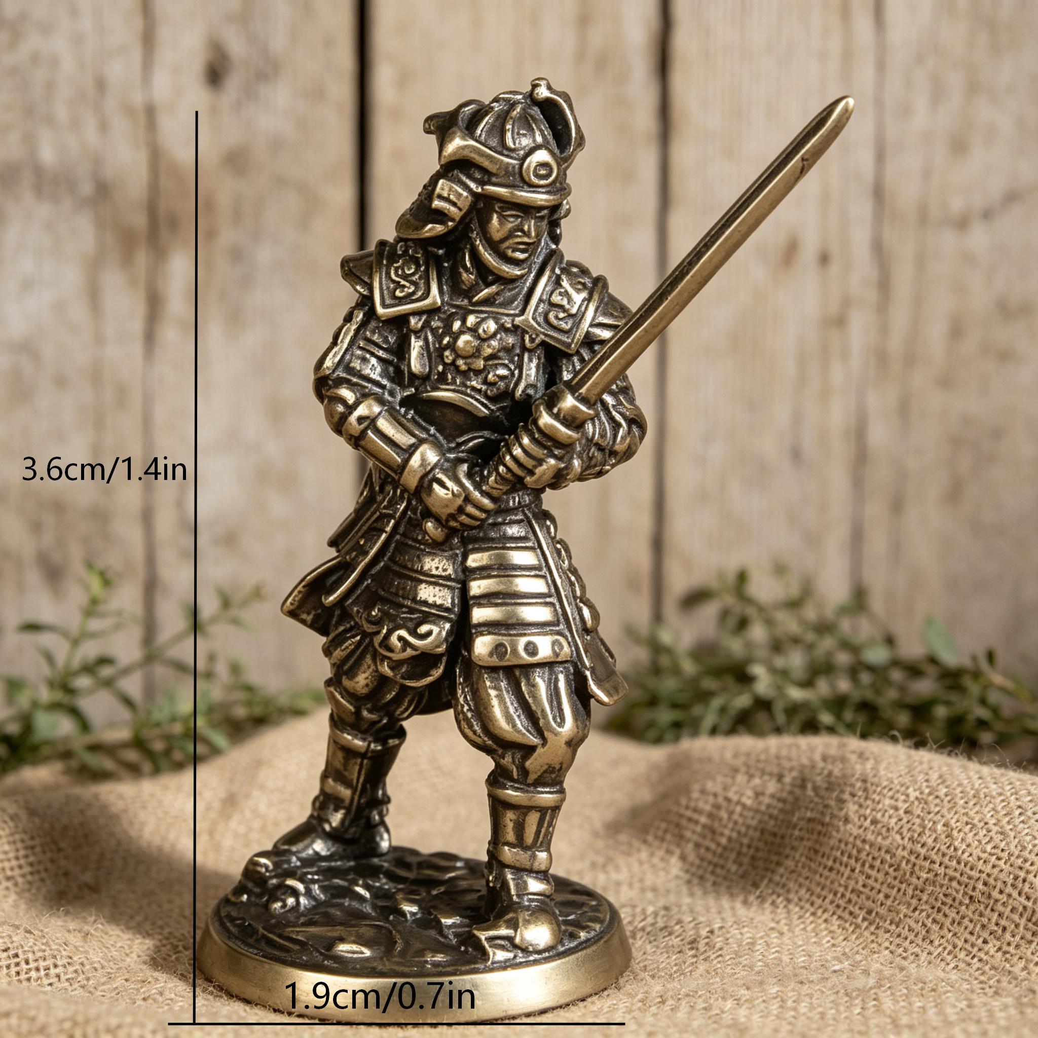 Handcrafted Brass Samurai Warrior Figurine — Brass figurine image 2