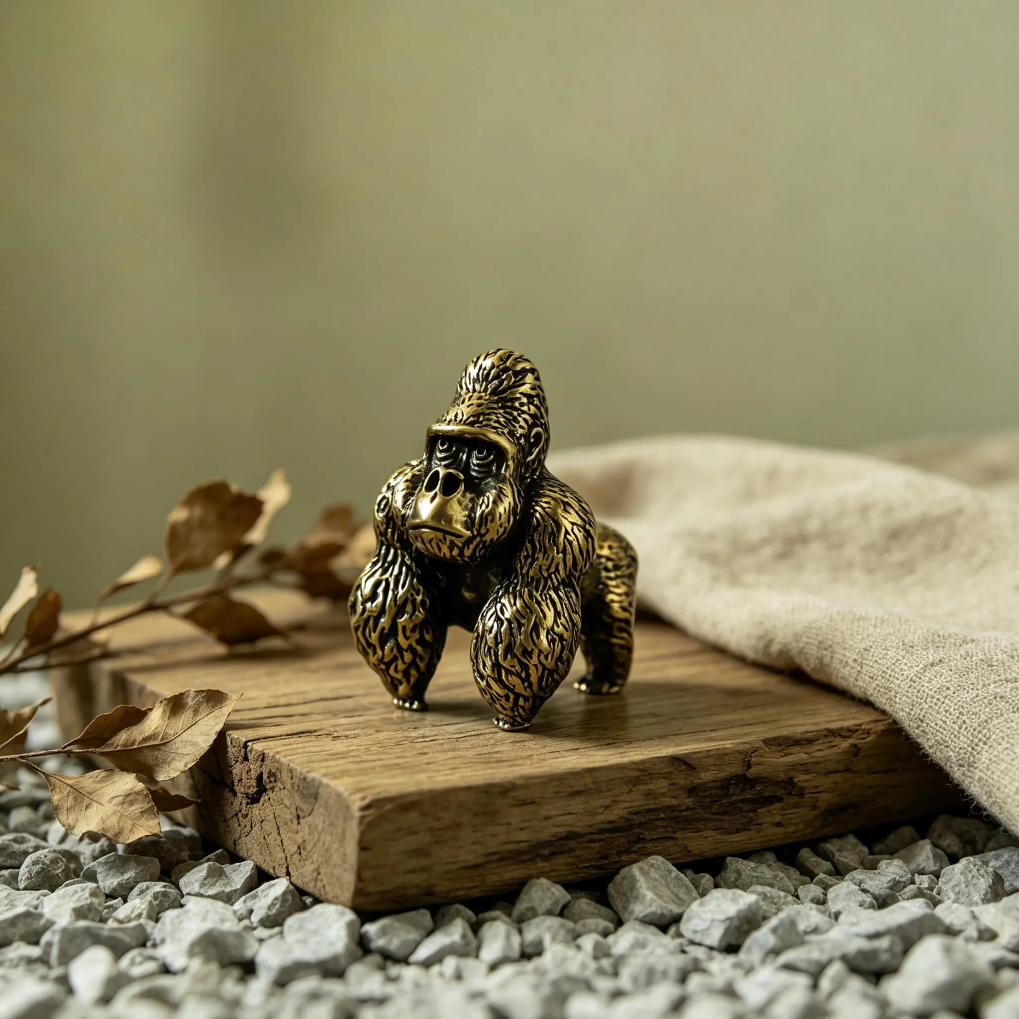 Handcrafted Brass Gorilla Figurine — Brass figurine image 5
