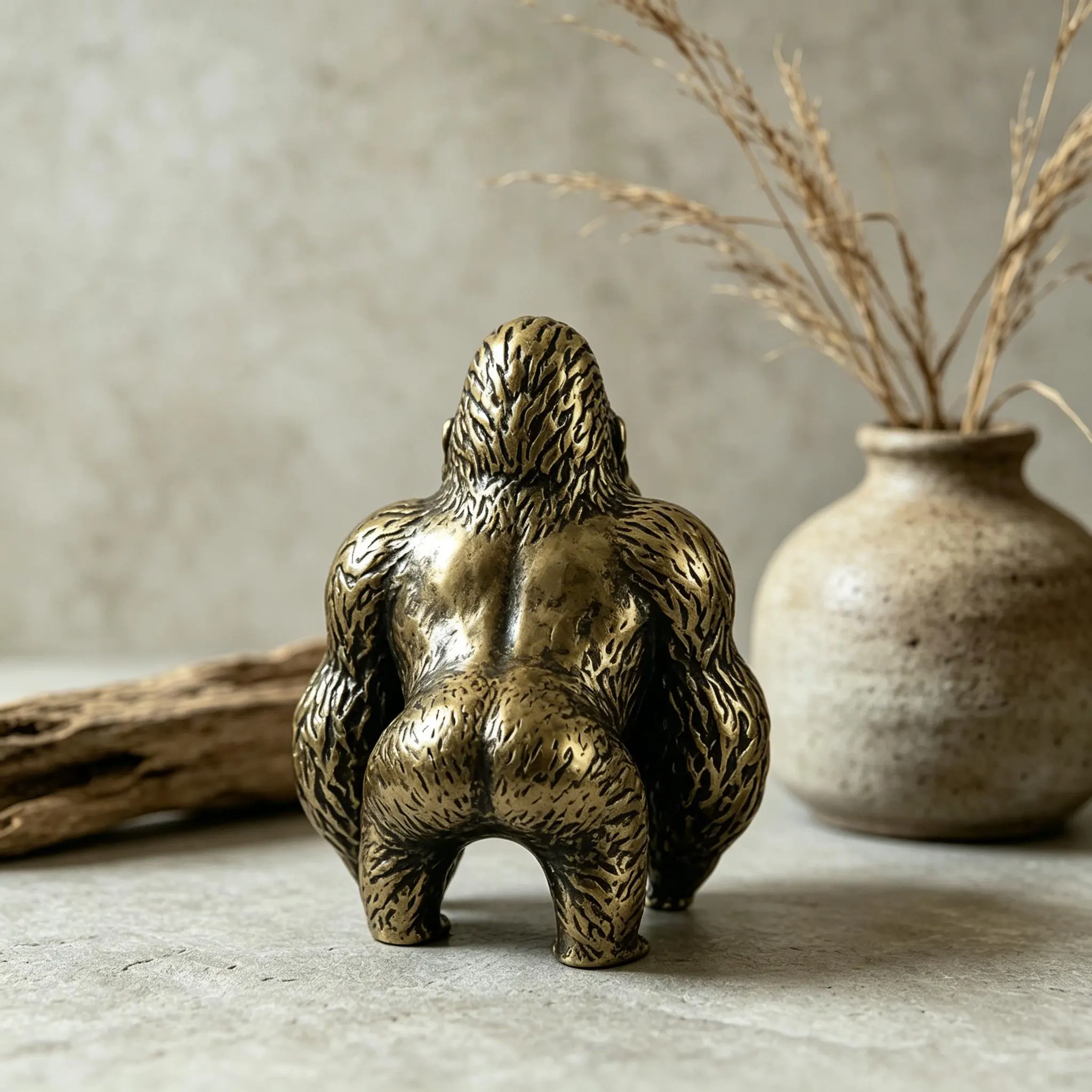 Handcrafted Brass Gorilla Figurine — Brass figurine image 7