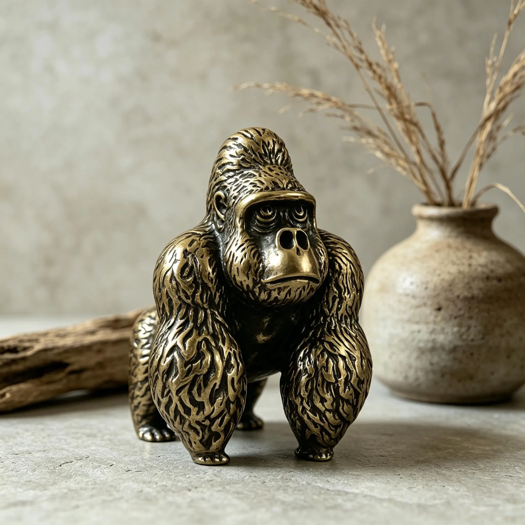 Handcrafted Brass Gorilla Figurine — Brass figurine image 8