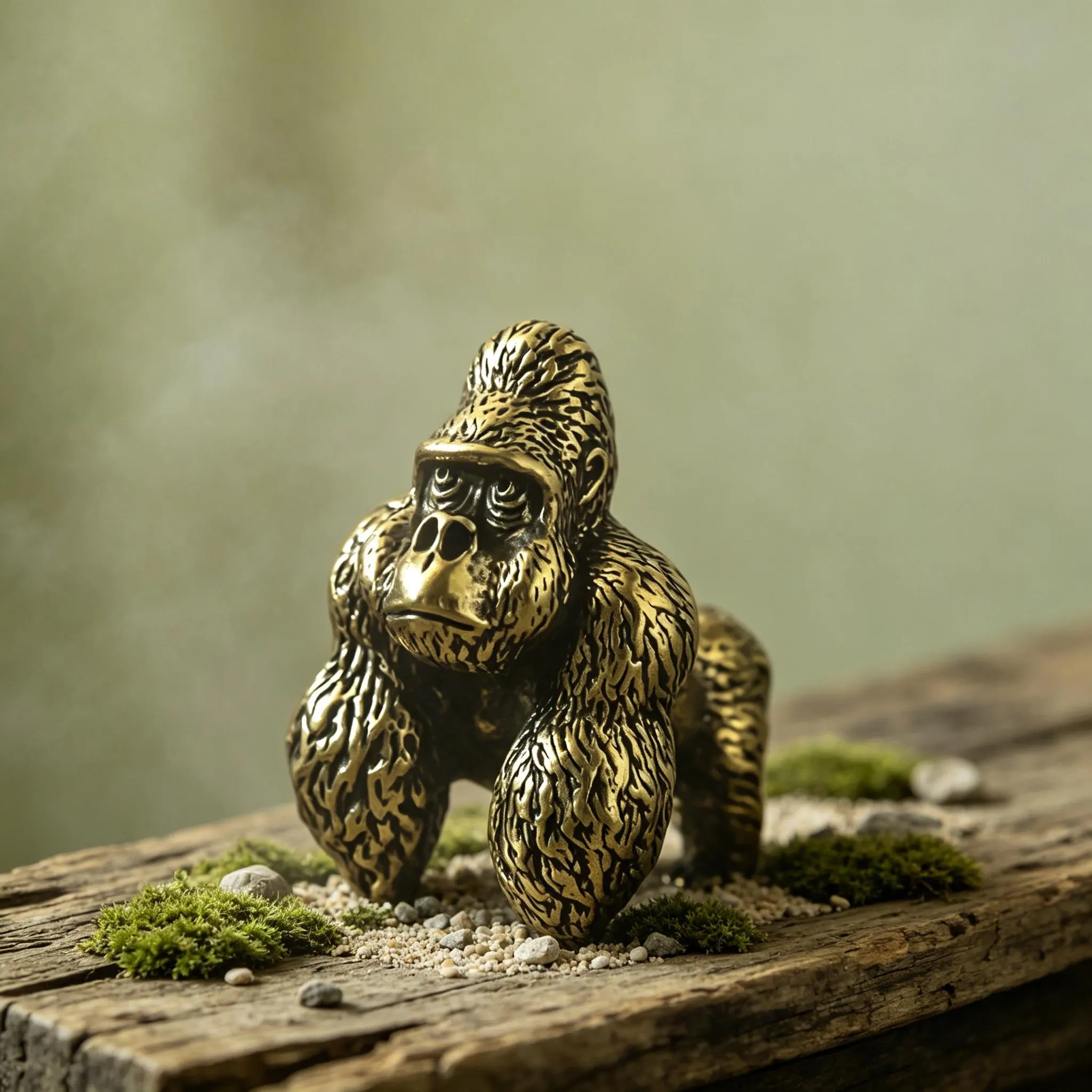 Handcrafted Brass Gorilla Figurine — Brass figurine image 9