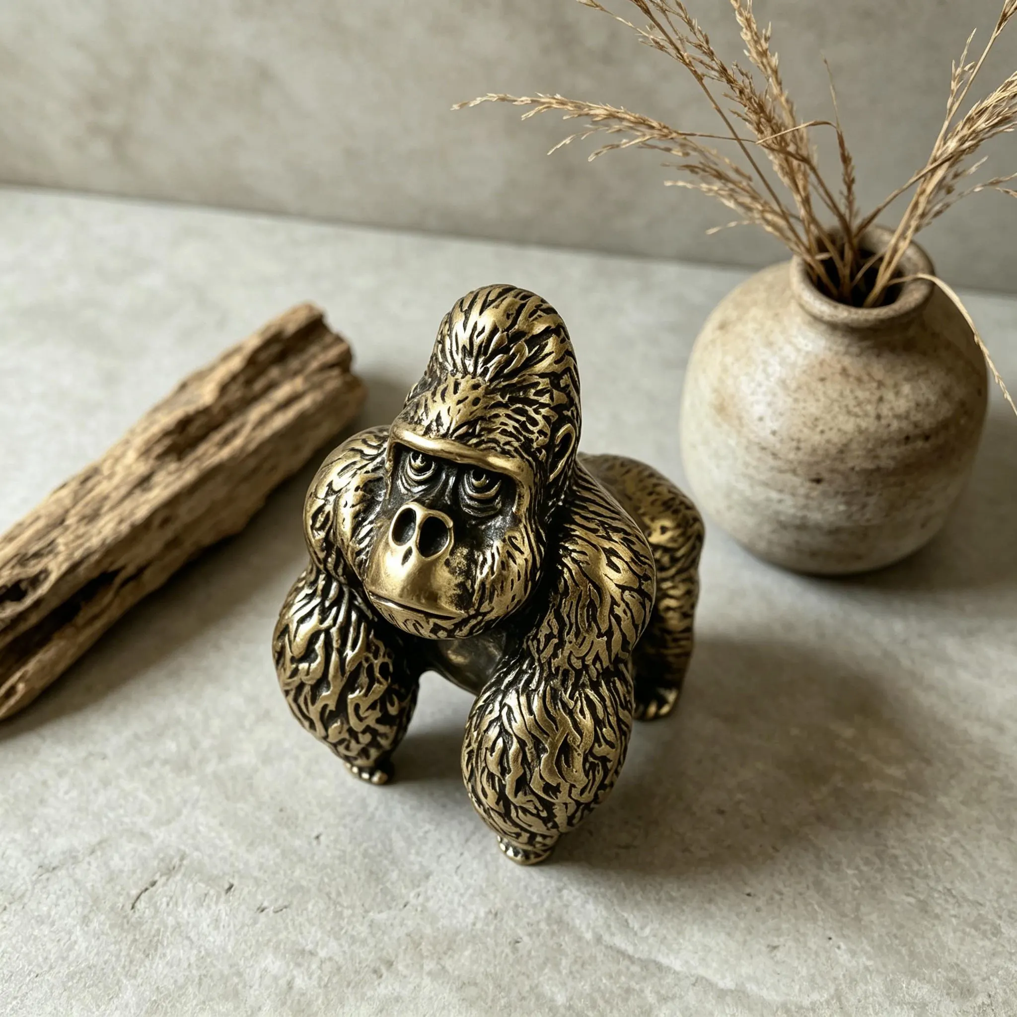 Handcrafted Brass Gorilla Figurine — Brass figurine image 11