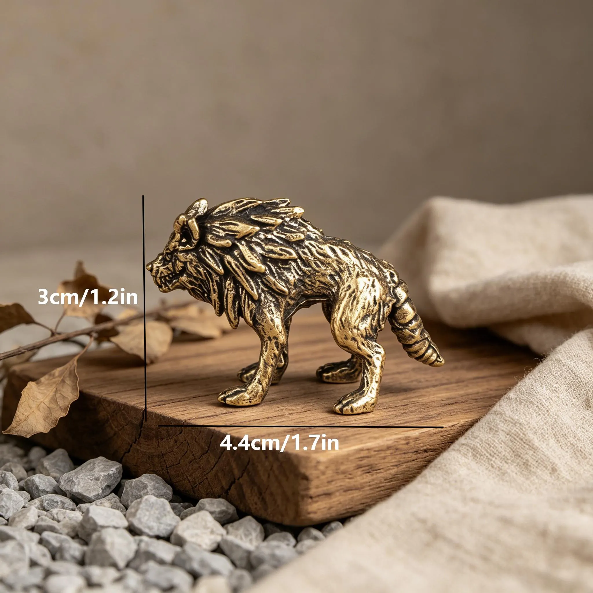 Miniature Copper Wolf Figurine — Copper figurine image 3