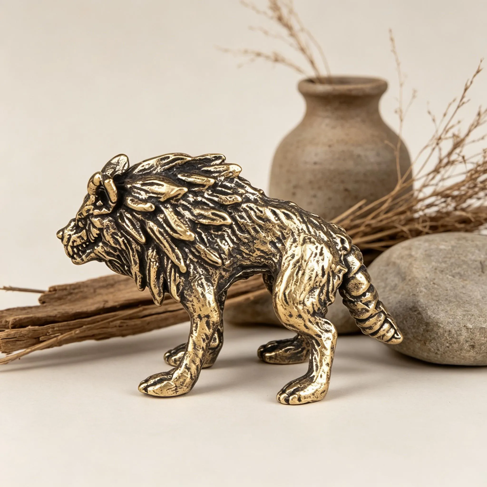 Miniature Copper Wolf Figurine — Copper figurine image 4