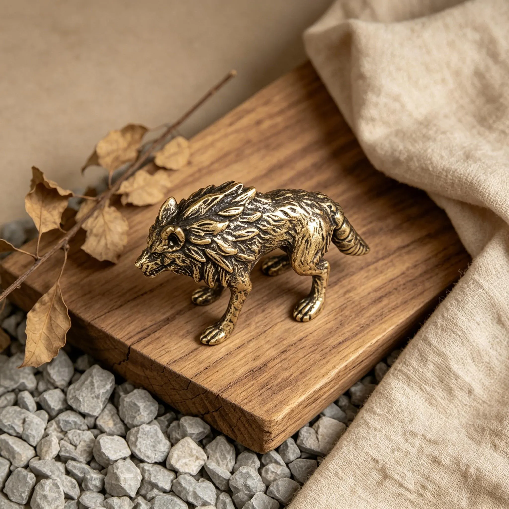 Miniature Copper Wolf Figurine — Copper figurine image 6