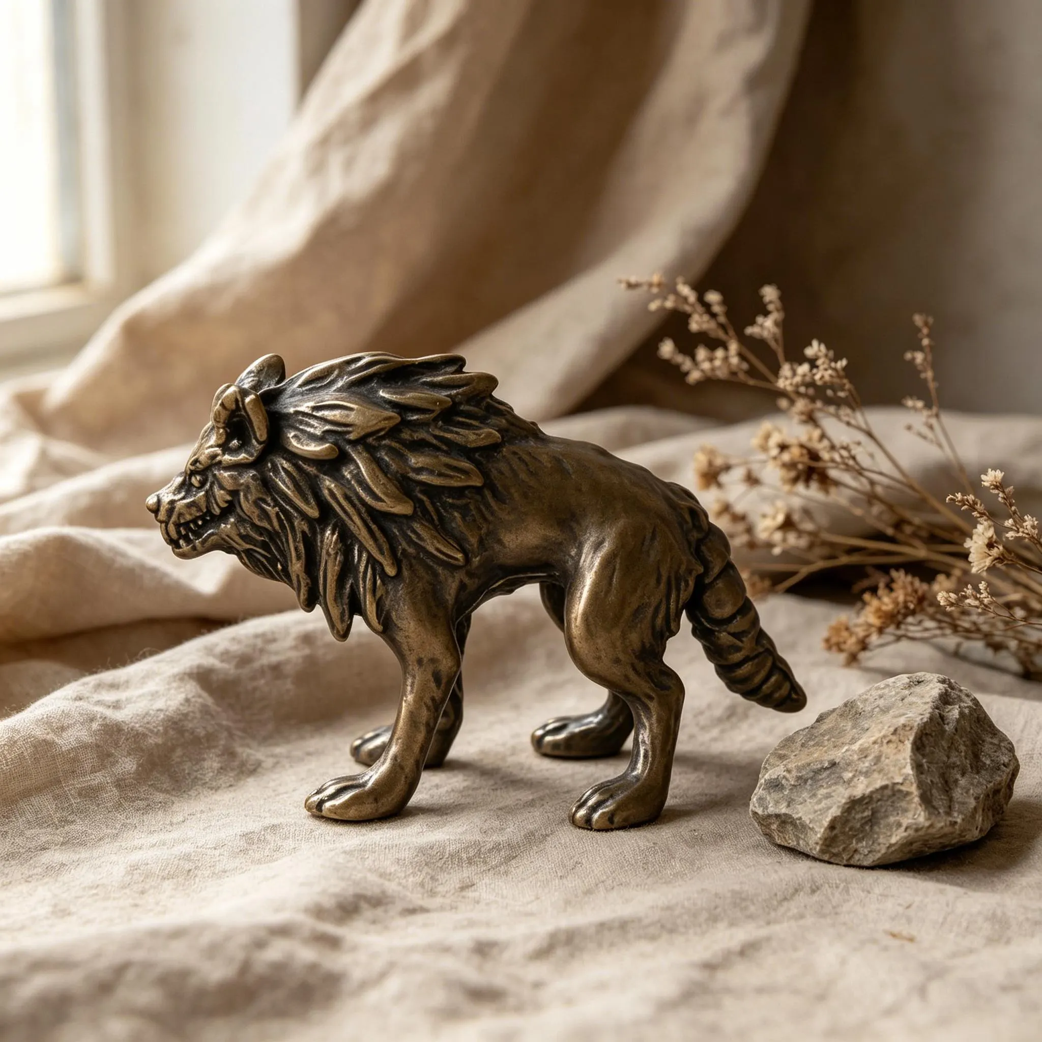 Miniature Copper Wolf Figurine — Copper figurine image 10
