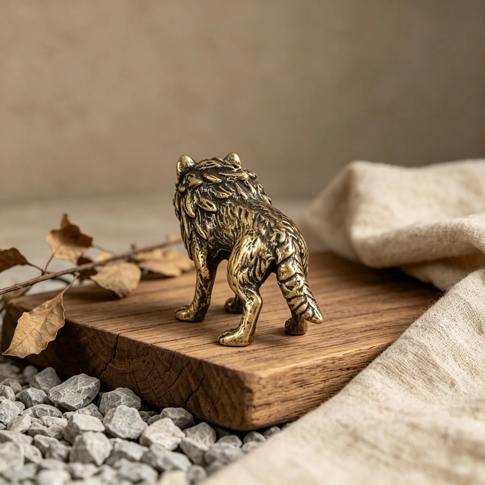 Miniature Copper Wolf Figurine — Copper figurine image 12