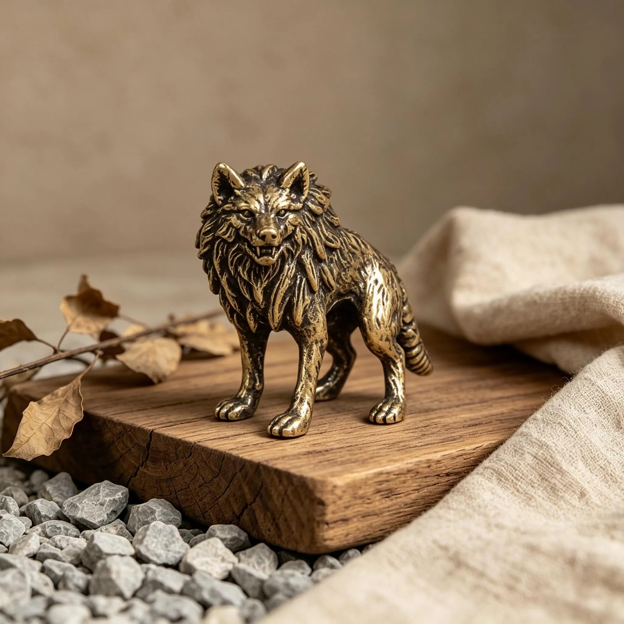 Miniature Copper Wolf Figurine — Copper figurine image 1