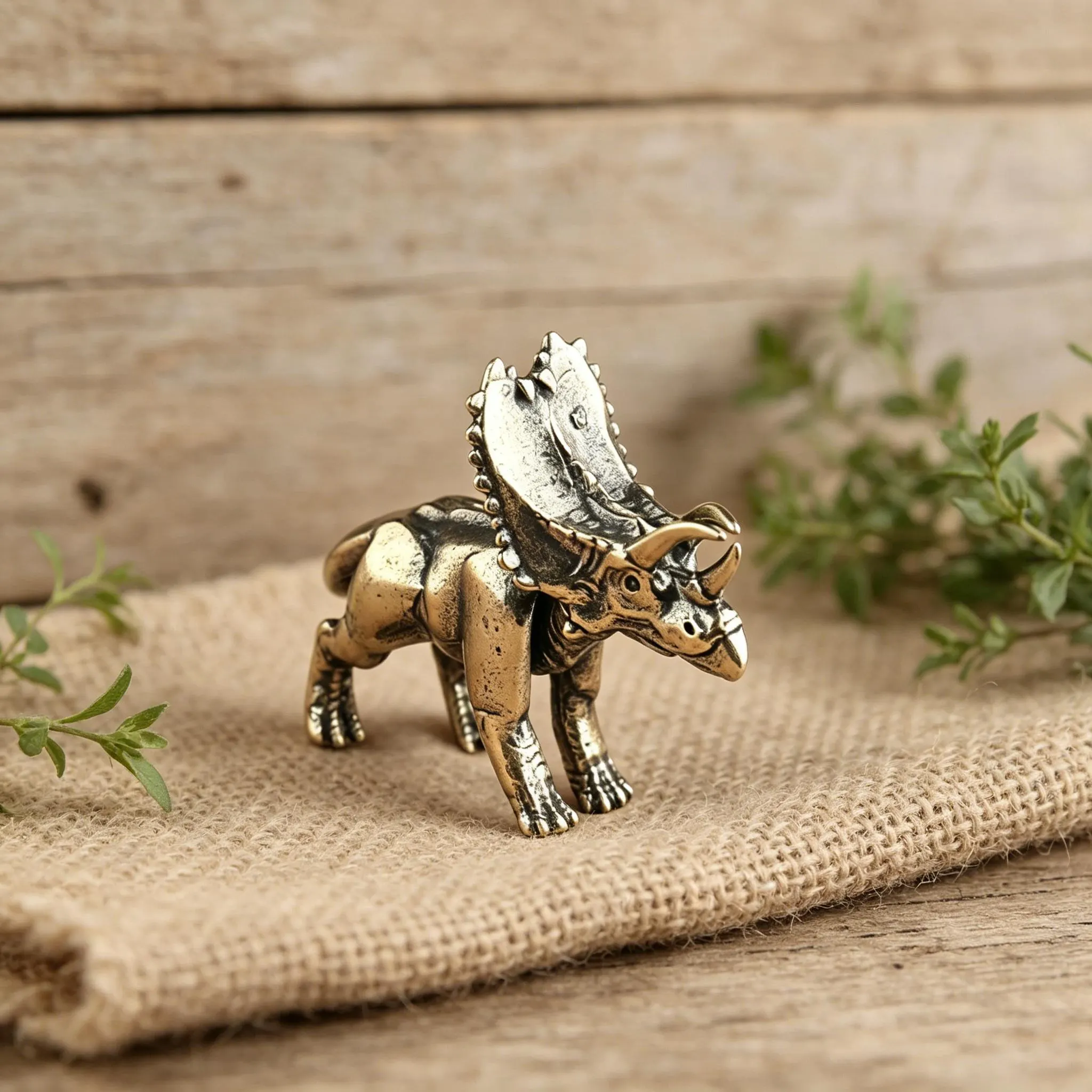 Vintage Brass Triceratops Figurine — Copper figurine image 11