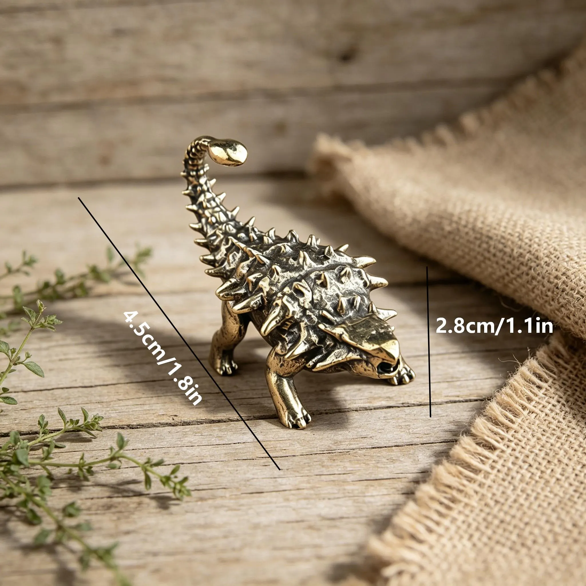 Mini Copper Ankylosaurus Figurine — Copper figurine image 3