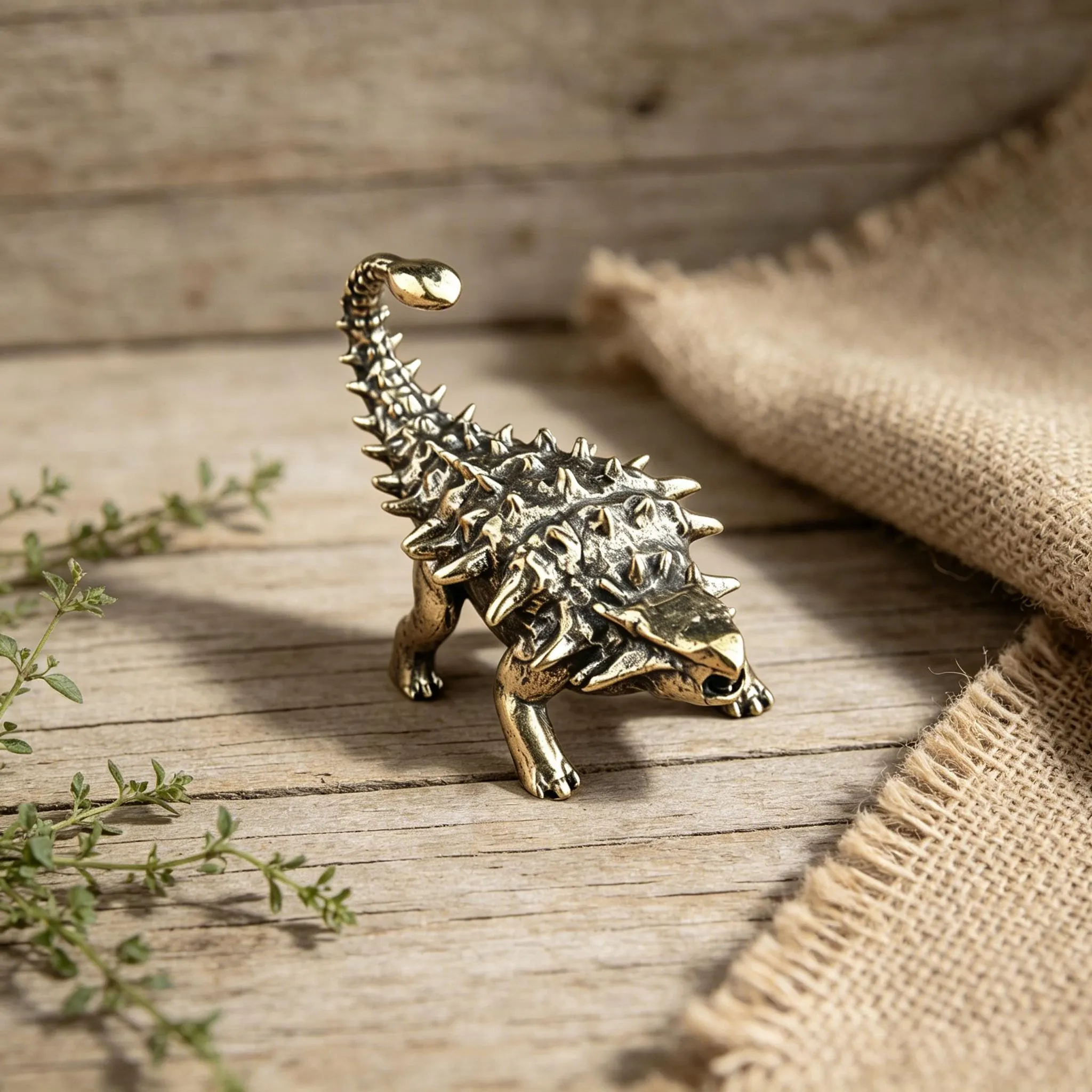 Mini Copper Ankylosaurus Figurine — Copper figurine image 4