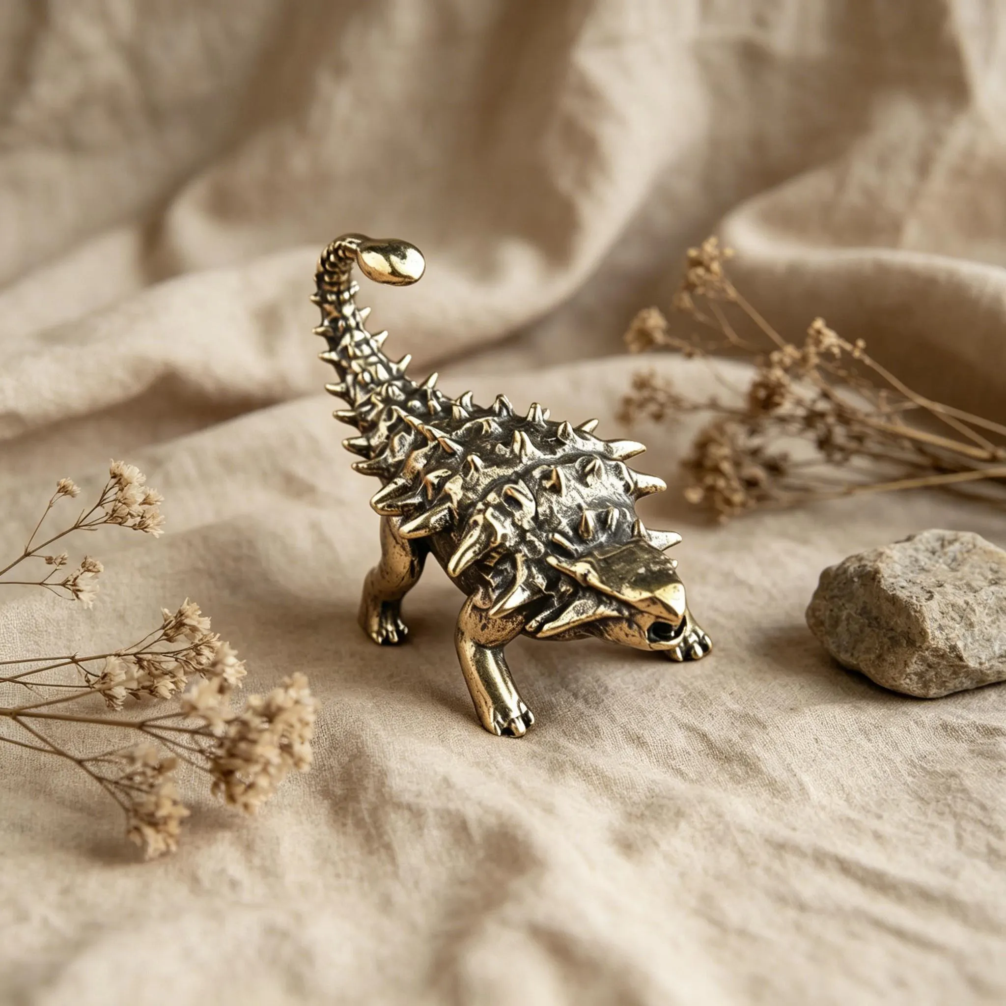 Mini Copper Ankylosaurus Figurine — Copper figurine image 5
