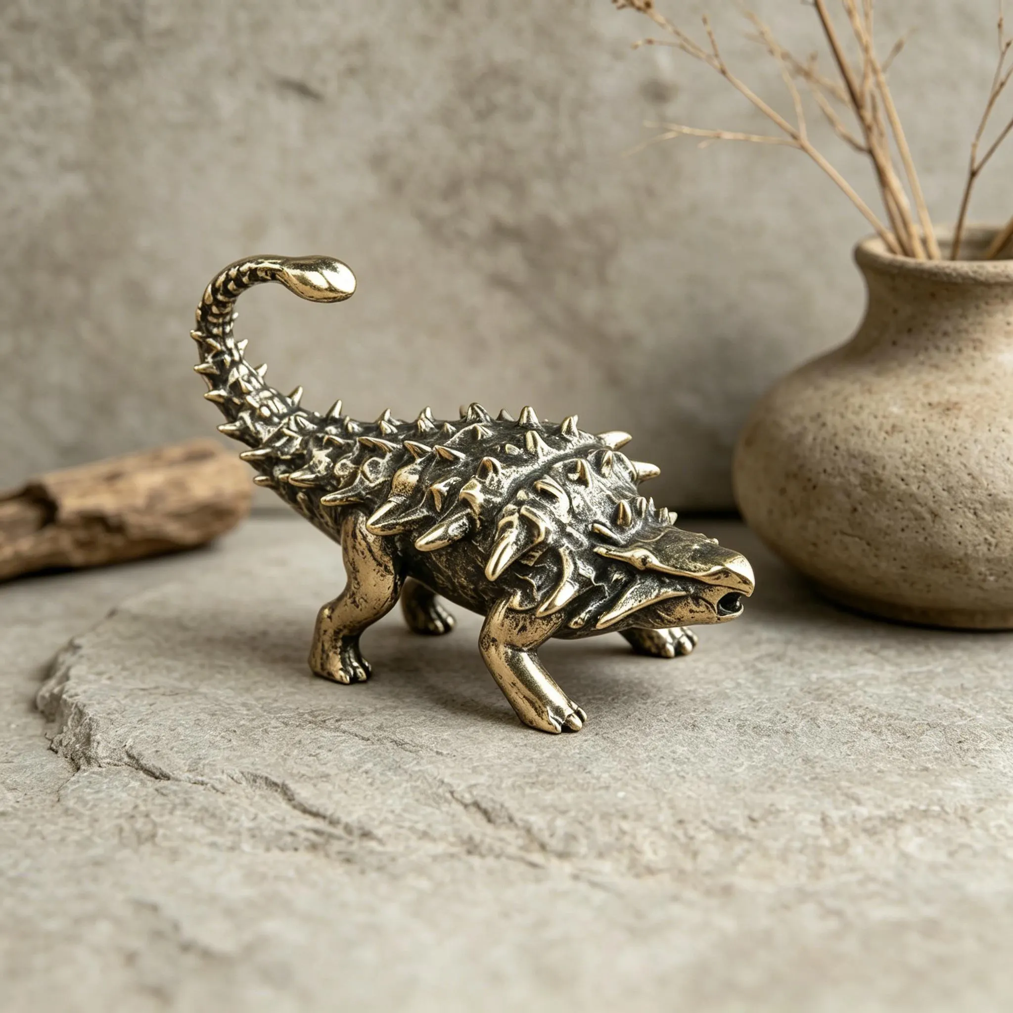 Mini Copper Ankylosaurus Figurine — Copper figurine image 8