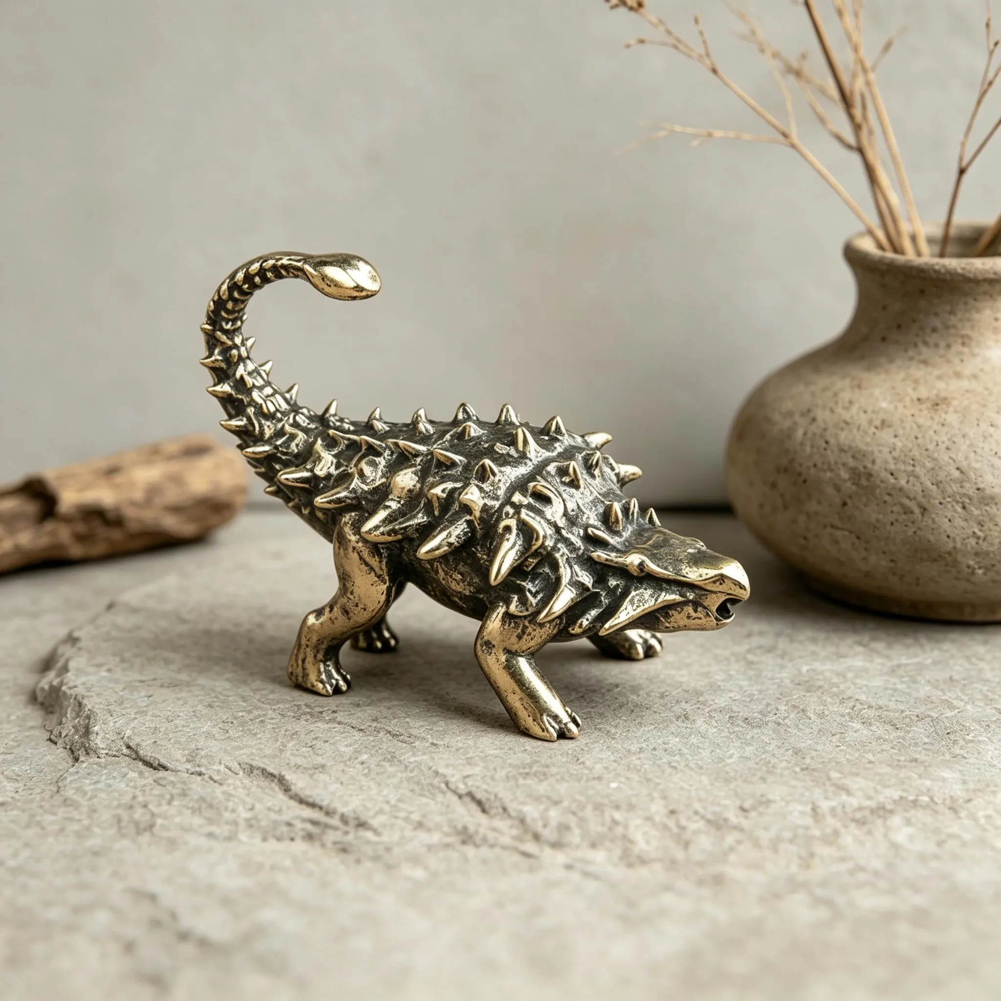 Mini Copper Ankylosaurus Figurine — Copper figurine image 9