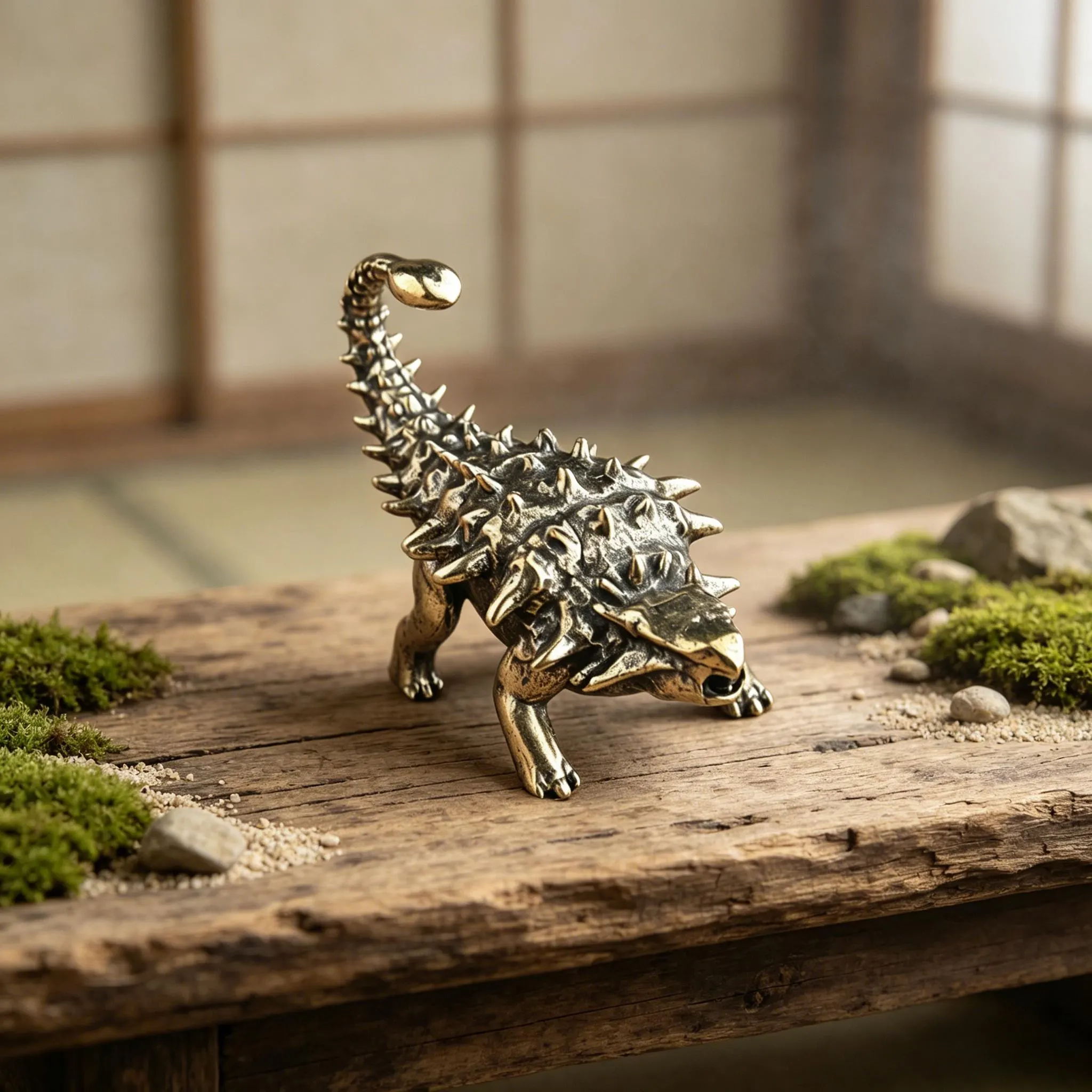 Mini Copper Ankylosaurus Figurine — Copper figurine image 1