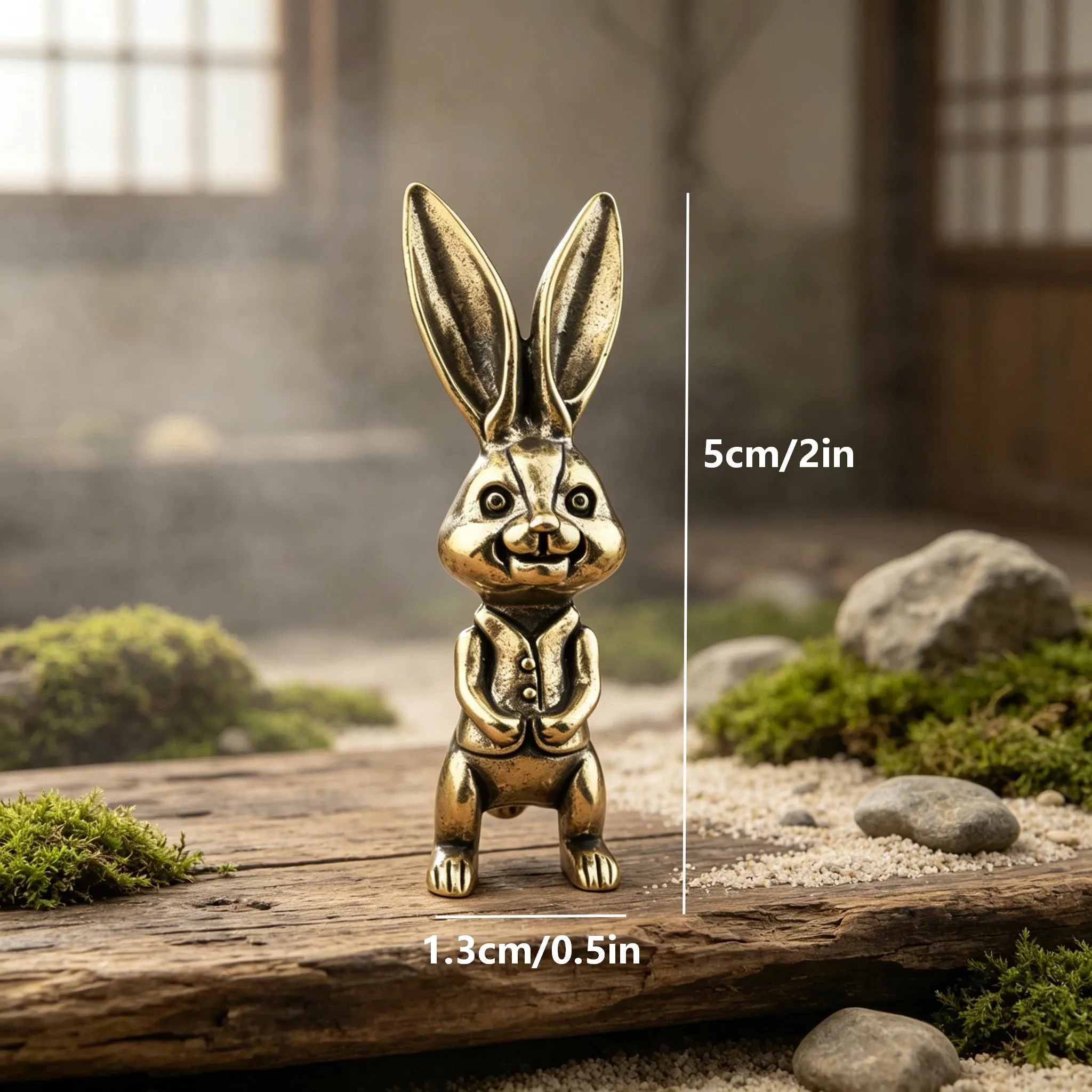 Miniature Copper Rabbit Figurine — Copper figurine image 2