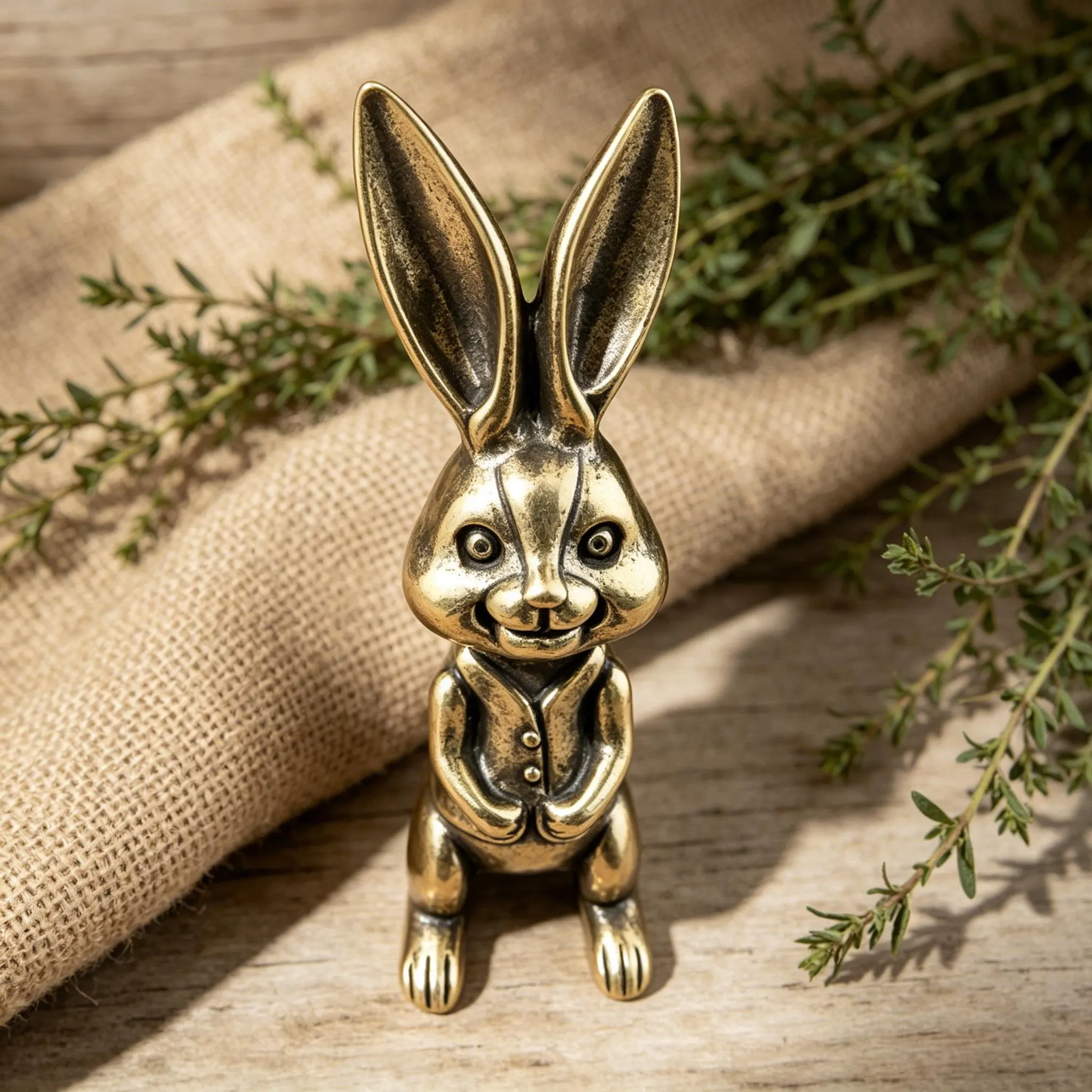 Miniature Copper Rabbit Figurine — Copper figurine image 3